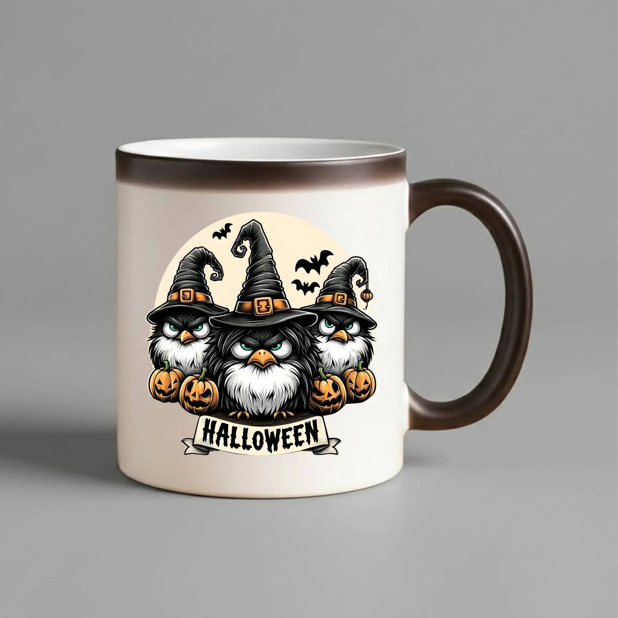 Kubek magiczny na Halloween - Upiorne sowy wiedźmy HL15 - StoryCups.pl