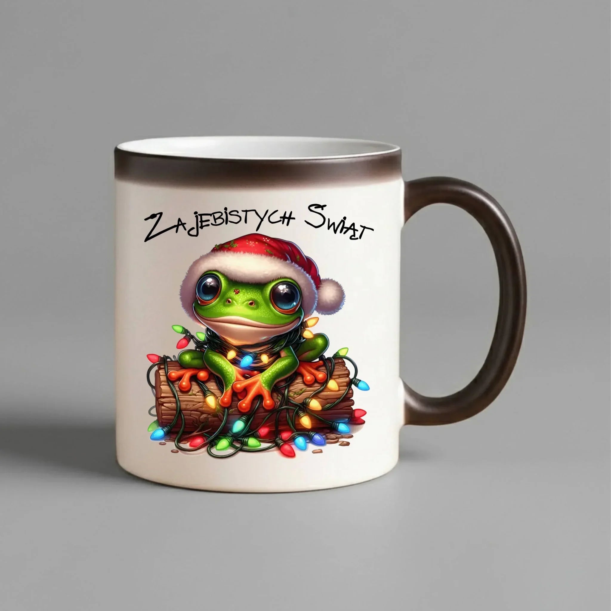 Kubek magiczny świąteczny - Żaba - Żajebistych Świąt BN106 - StoryCups.pl