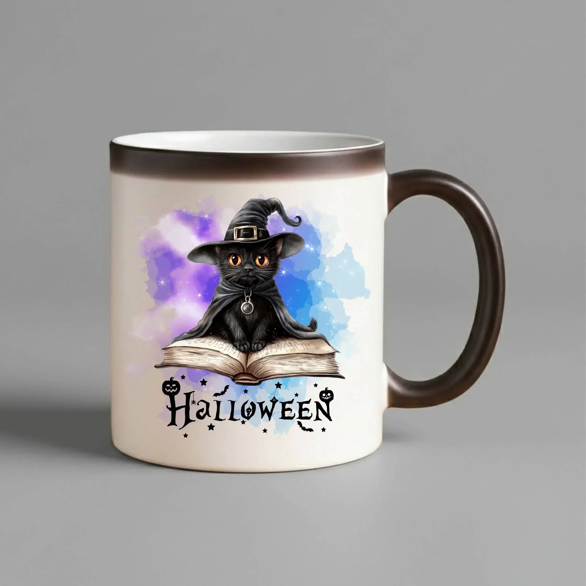 Kubek magiczny na Halloween - Kot Czarodziej HL06 - StoryCups.pl