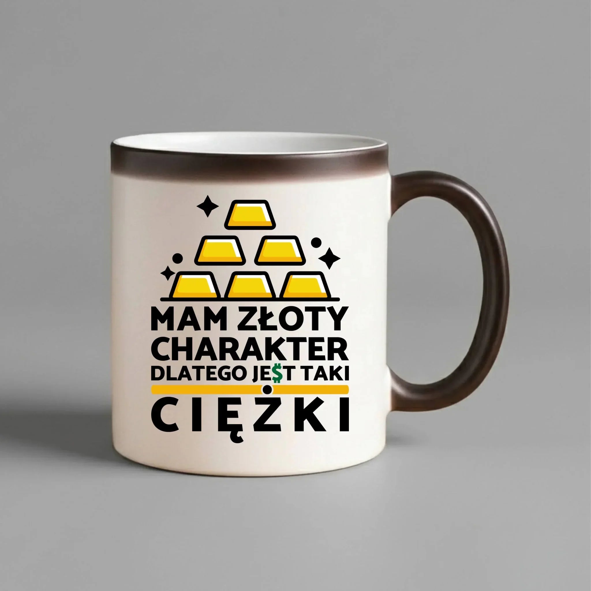 Kubek magiczny - prezent dla chłopaka - Złoty charakter DCH16 - StoryCups.pl