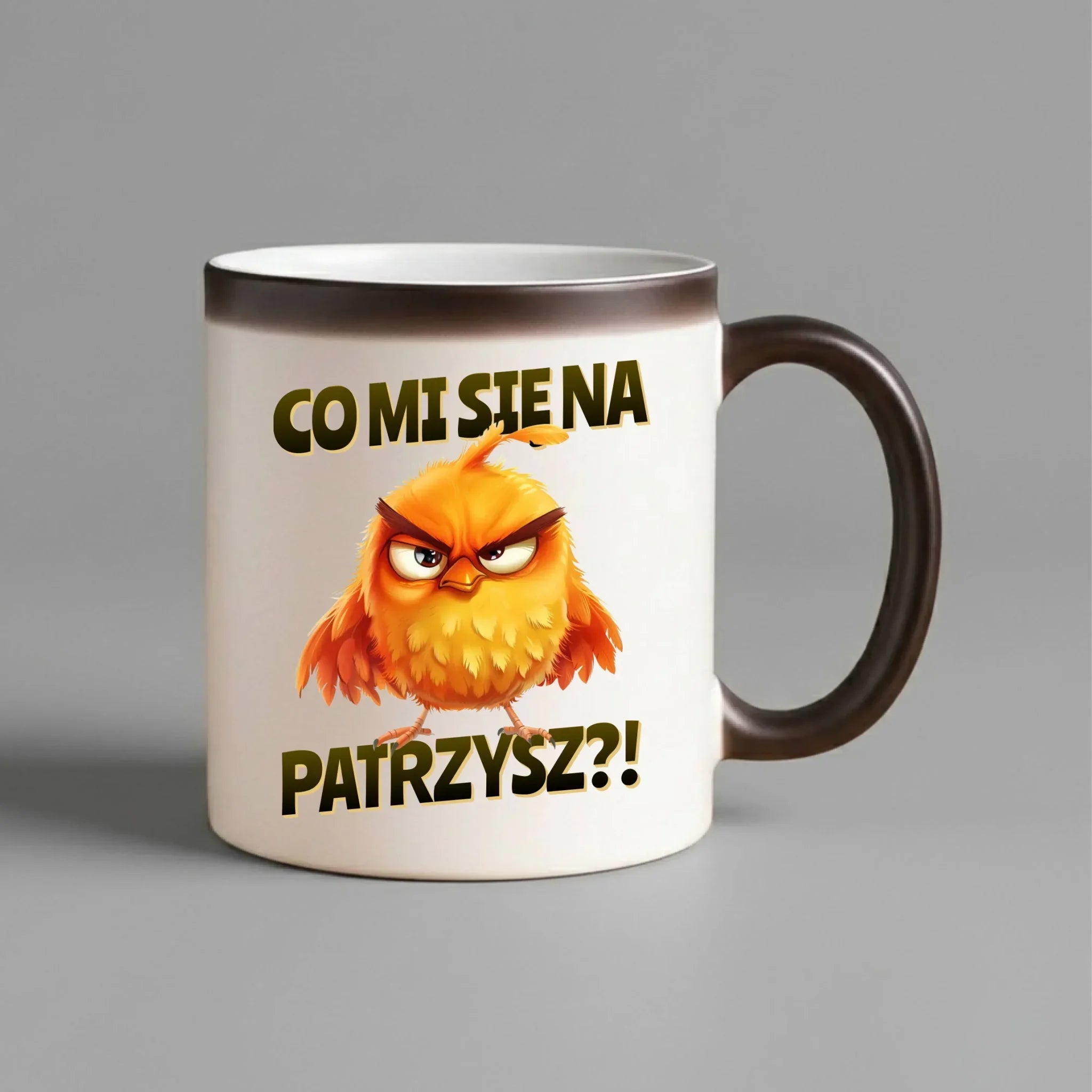 Śmieszny kubek magiczny - Prezent dla chłopaka kolegi - Co mi się na ptaka patrzysz DCH24 - StoryCups.pl