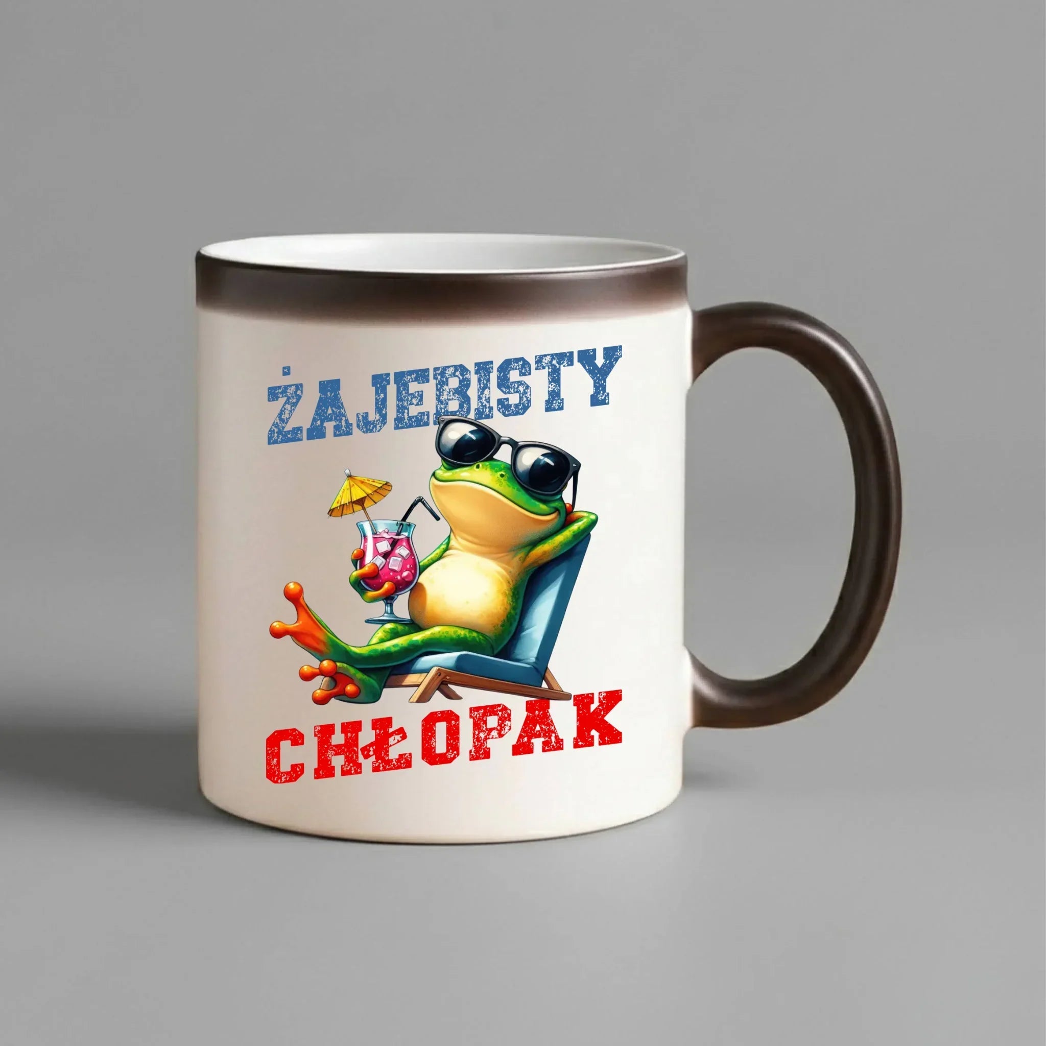Kubek magiczny z żabą - prezent dla chłopaka - Żajebisty chłopak DCH19 - StoryCups.pl