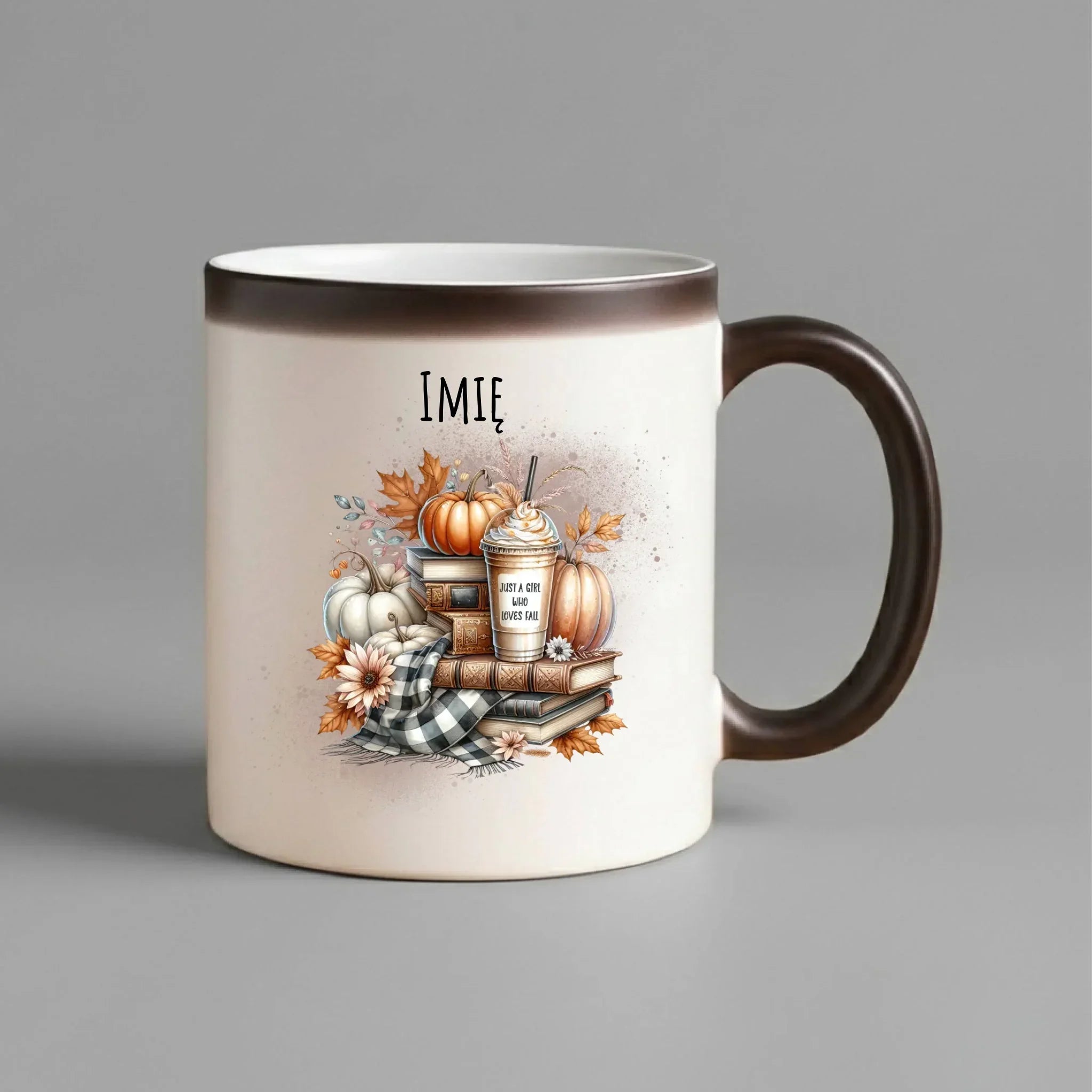 Kubek magiczny jesienny - Książkara - personalizowany JS14 - StoryCups.pl