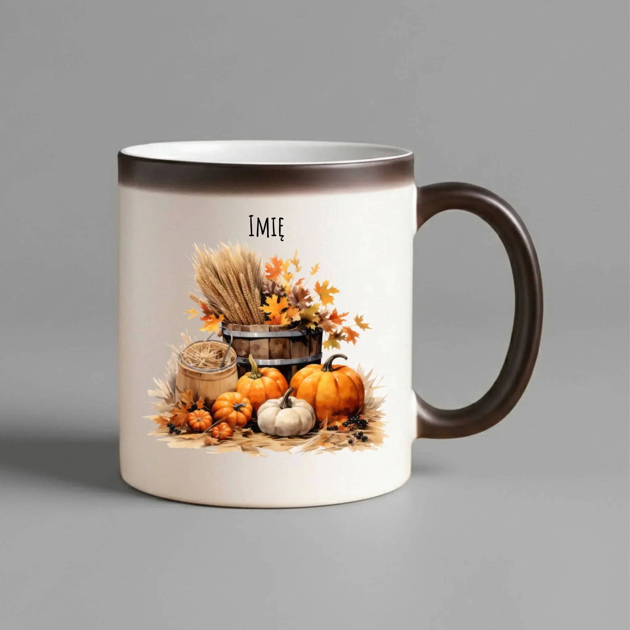 Kubek magiczny na jesień - Harvest vibes - personalizowany JS09 - StoryCups.pl