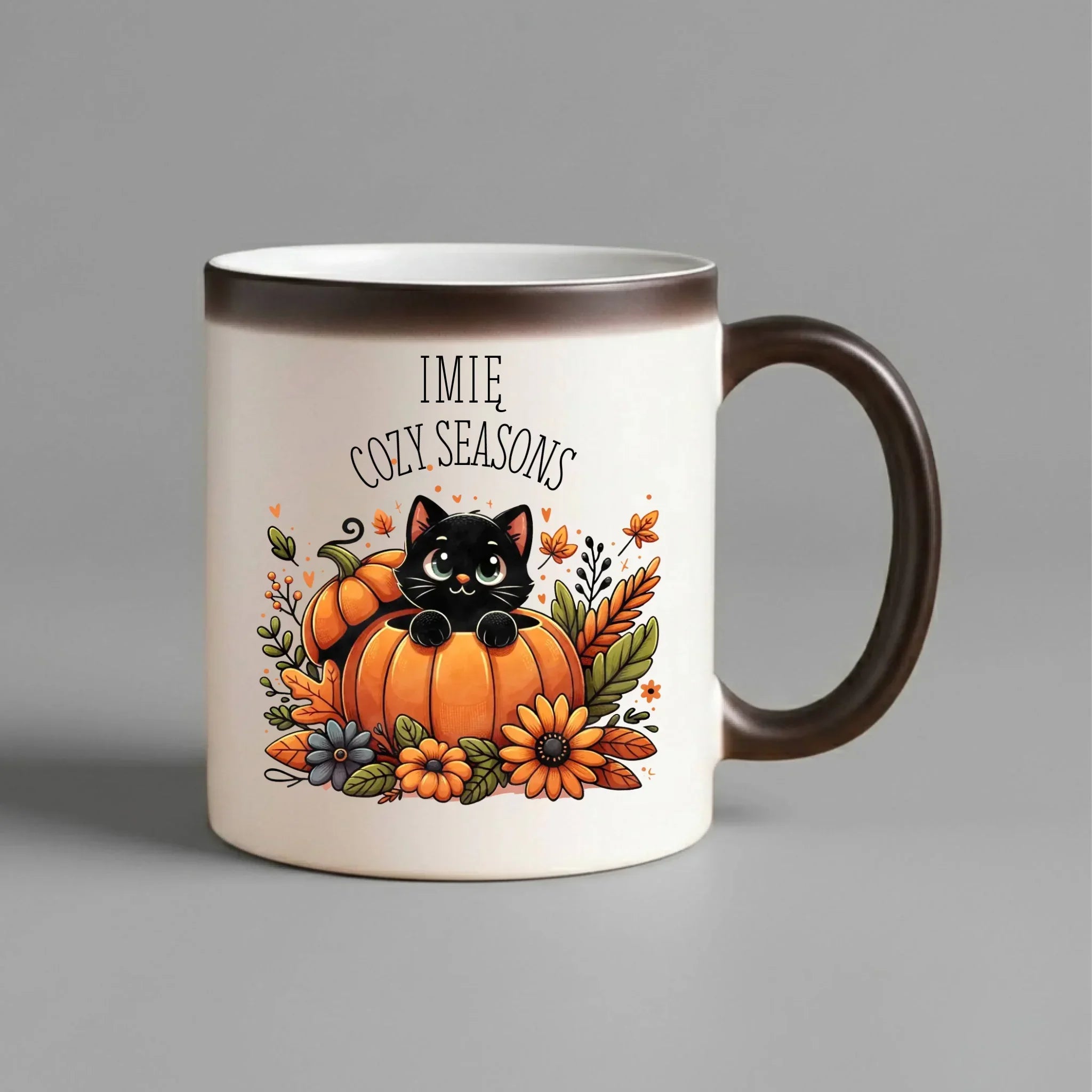 Kubek magiczny jesieniara - Cozy Seasons - personalizowany JS01 - StoryCups.pl