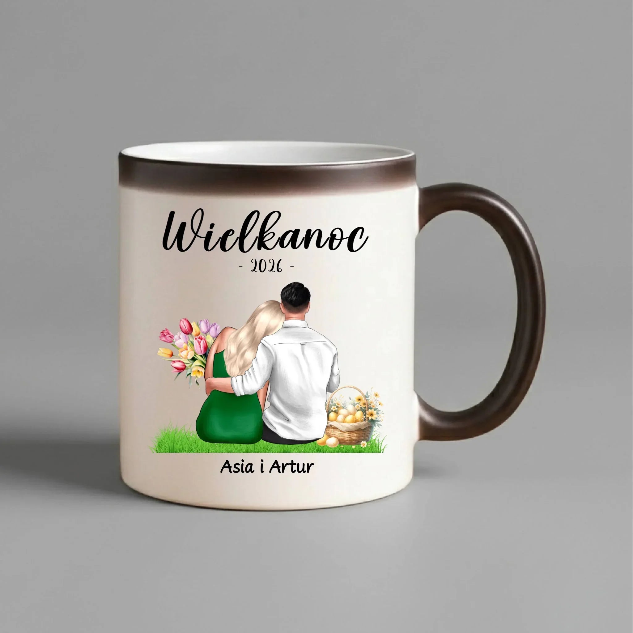 Kubek magiczny na Wielkanoc dla par - personalizowany WN36 - StoryCups.pl