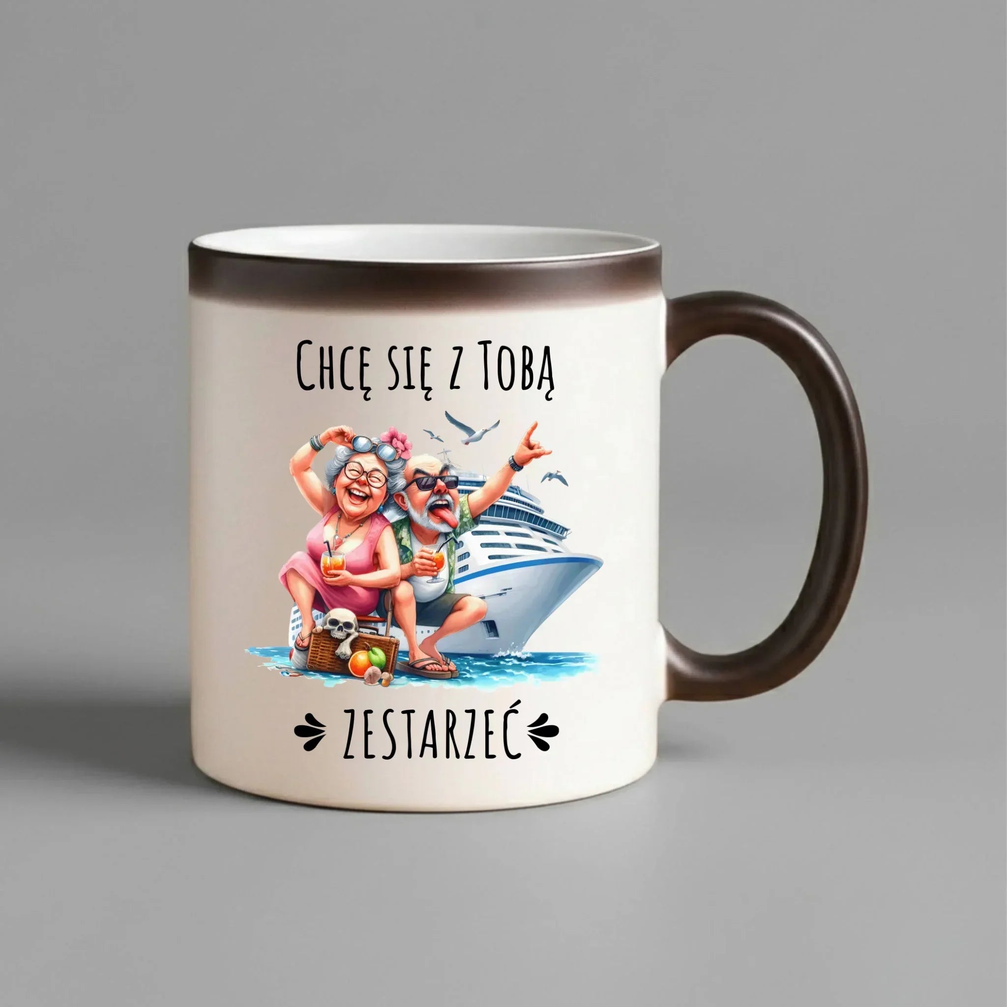 Kubek magiczny dla par - Chcę się z Tobą zestarzeć W80 - StoryCups.pl
