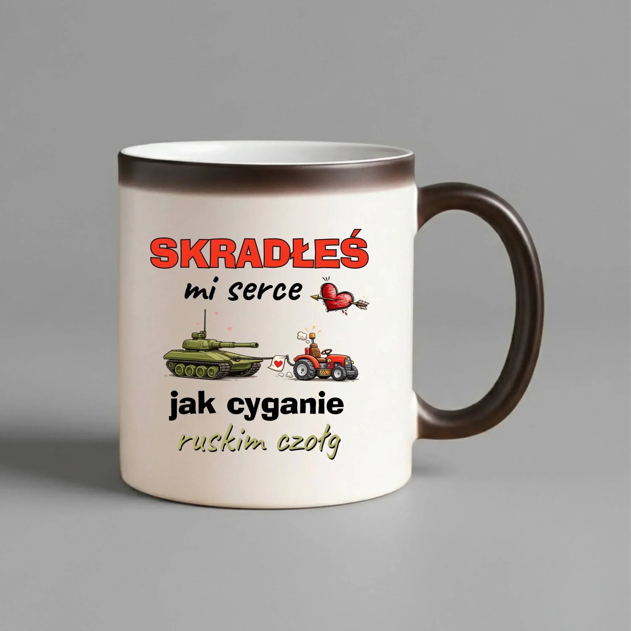 Kubek magiczny - Skradłeś mi serce jak cyganie ruskim czołg W77 - StoryCups.pl