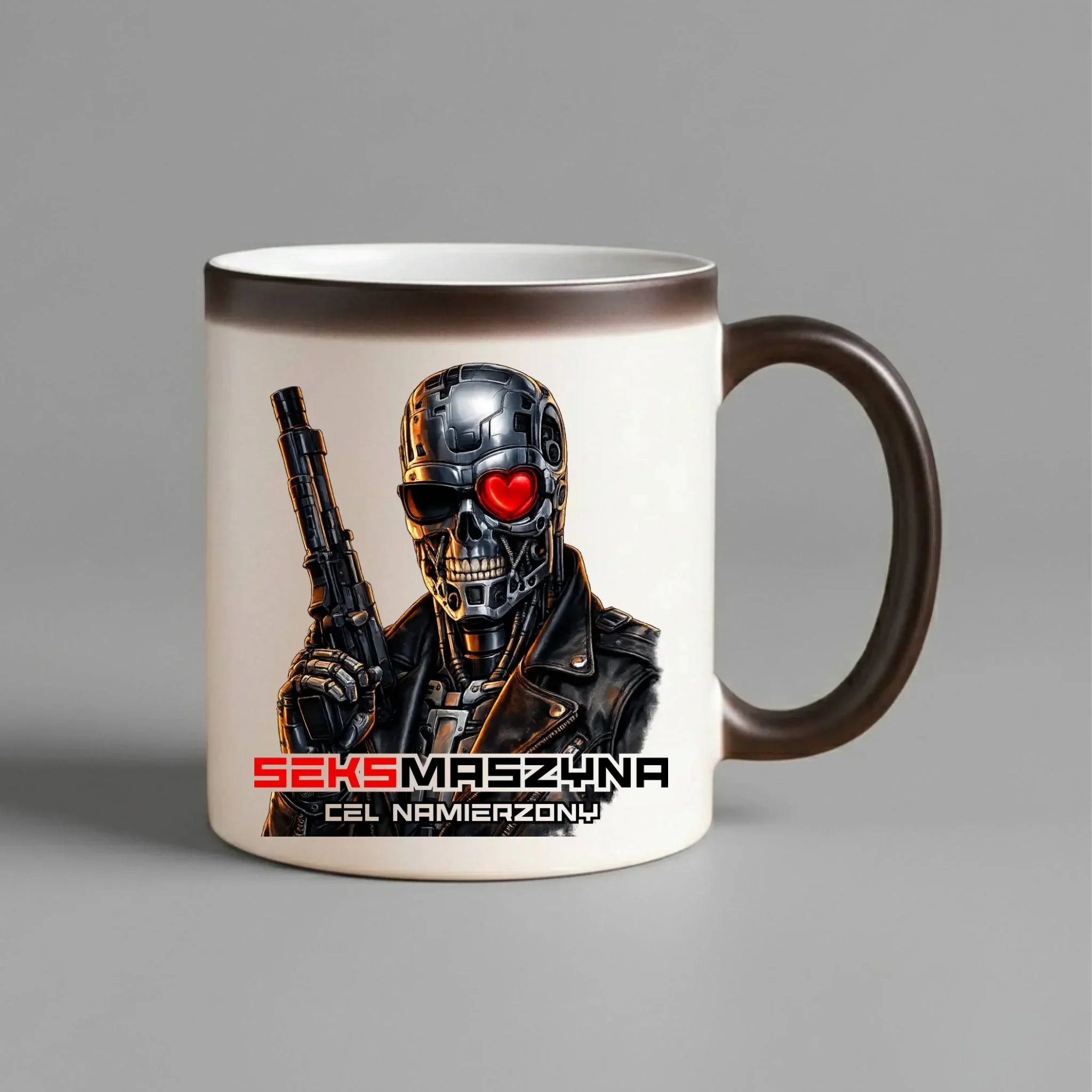Kubek magiczny dla faceta - Cyborg z sercem Seks maszyna DCH32 - StoryCups.pl
