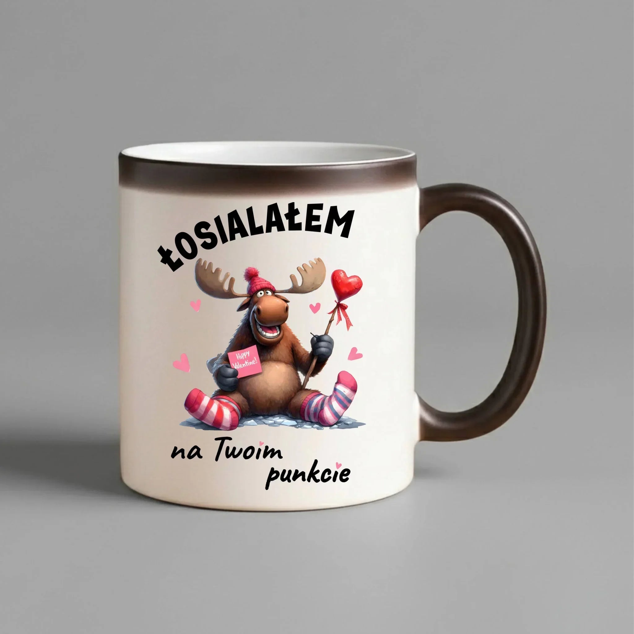 Kubek magiczny dla par - Łosialałem na Twoim punkcie W66 - StoryCups.pl