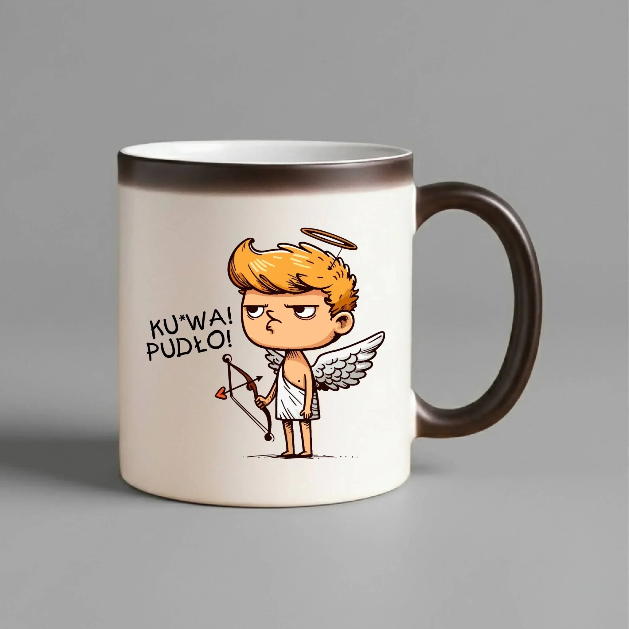 Kubek magiczny - Aniołek z łukiem ku*wa pudło - bez cenzury W56 - StoryCups.pl