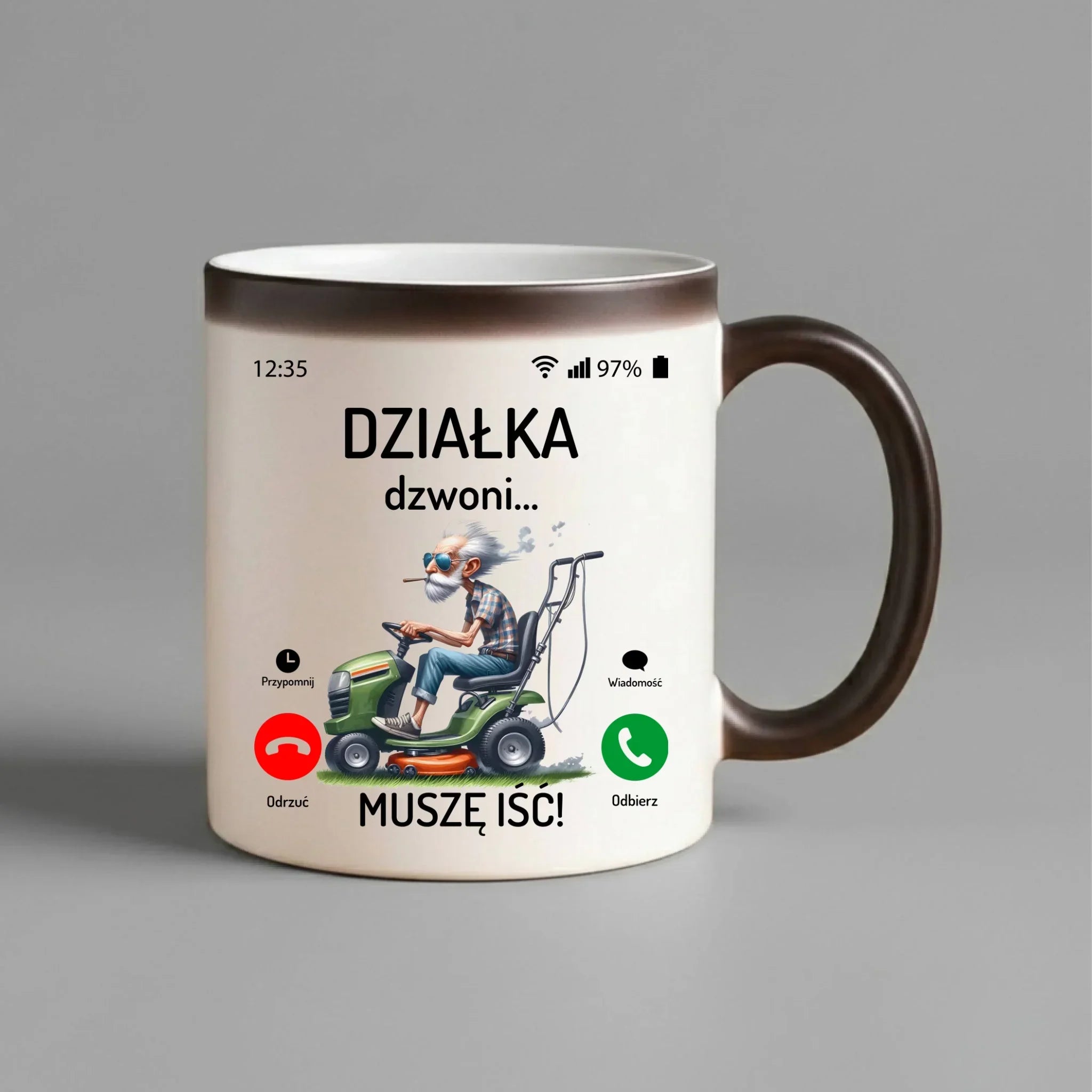 Kubek magiczny dla dziadka - Działka dzwoni muszę iść D35 - StoryCups.pl