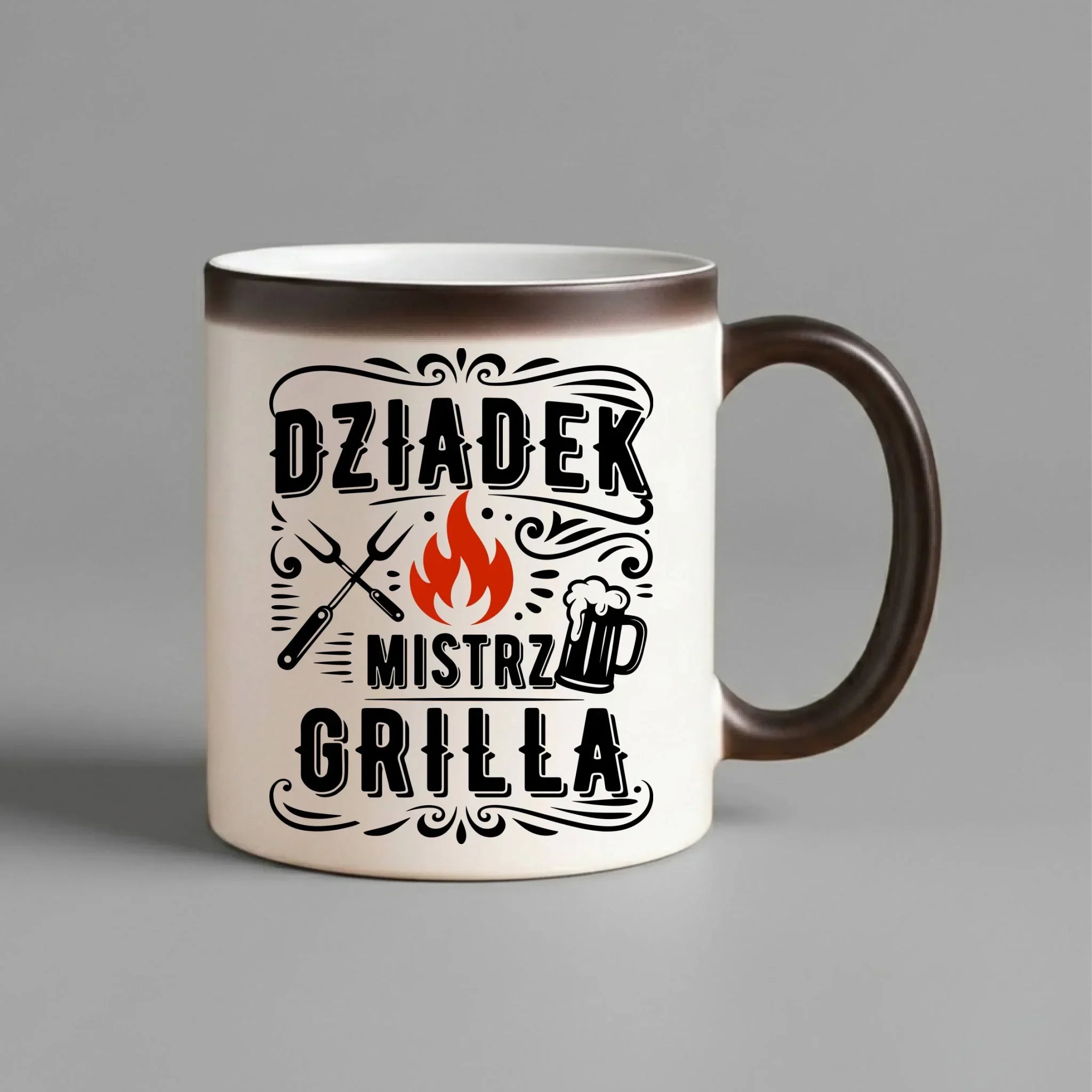 Kubek magiczny dla dziadka - Dziadek mistrz grilla D33 - StoryCups.pl