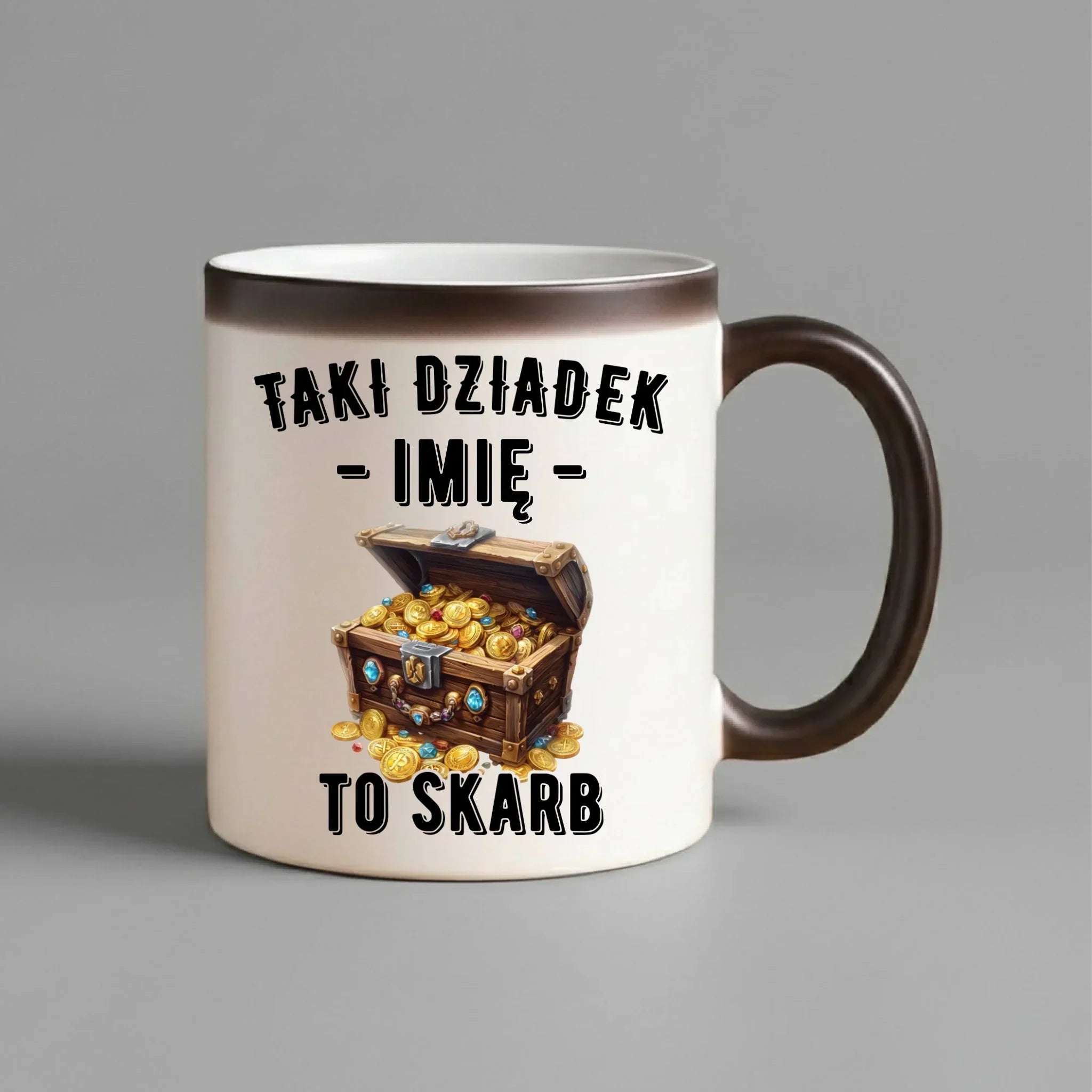 Kubek magiczny dla dziadka - Taki dziadek to skarb - personalizowany D19 - StoryCups.pl