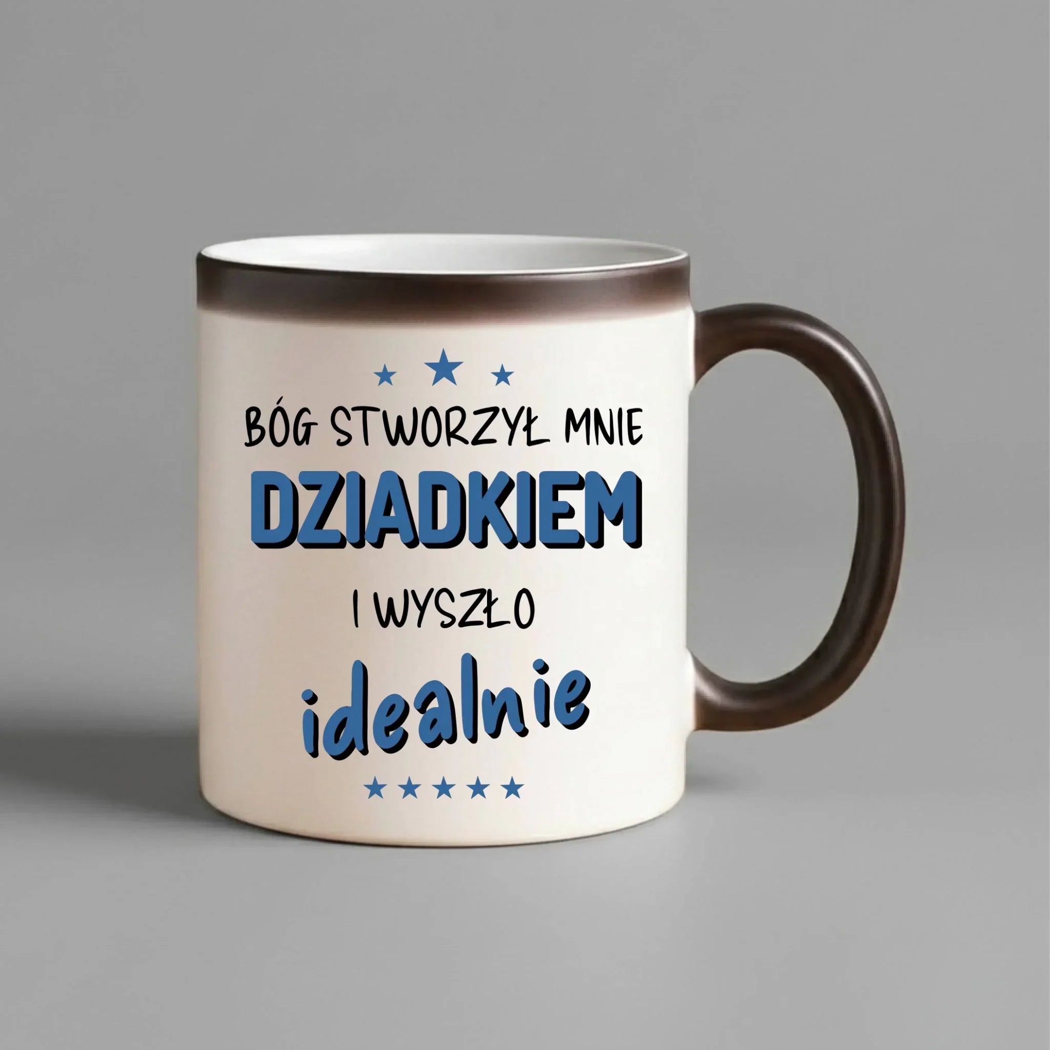 Kubek magiczny dla dziadka - Bóg stworzył mnie dziadkiem i wyszło idealnie D08 - StoryCups.pl