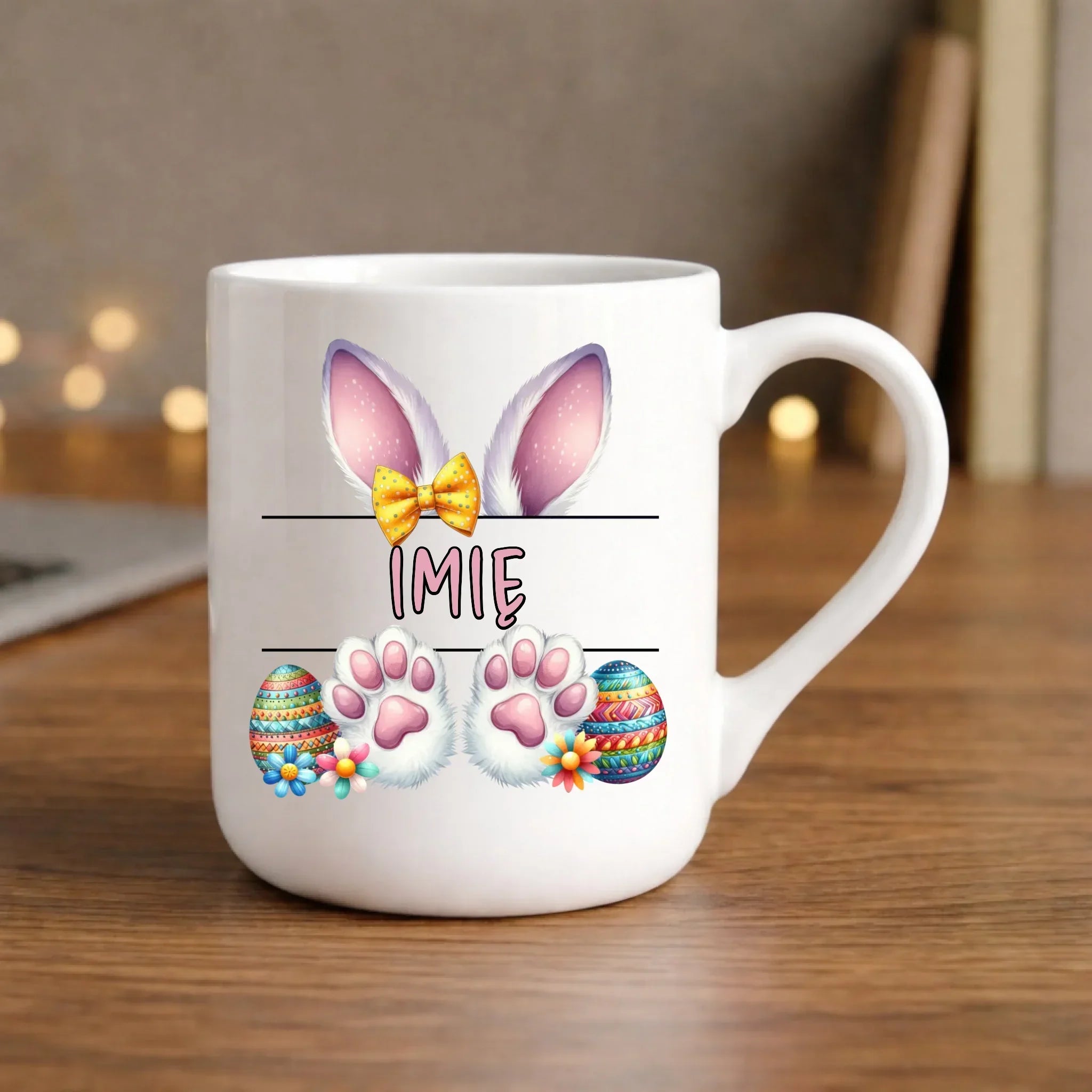 Kubek elegant wielkanocny - Zajączek - personalizowany WN13 - StoryCups.pl