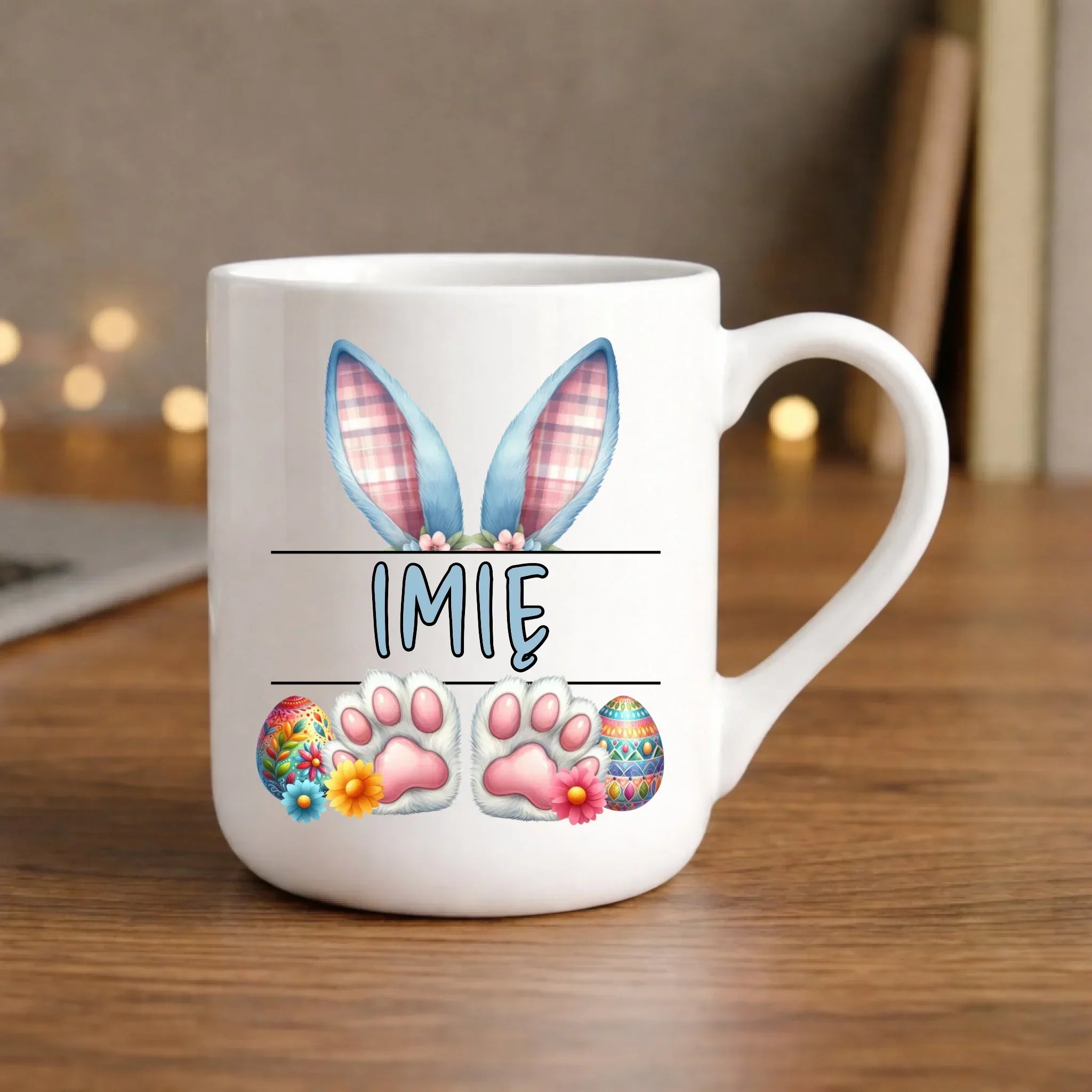 Kubek elegant wielkanocny dla chłopca - Zajączek - personalizowany WN11 - StoryCups.pl