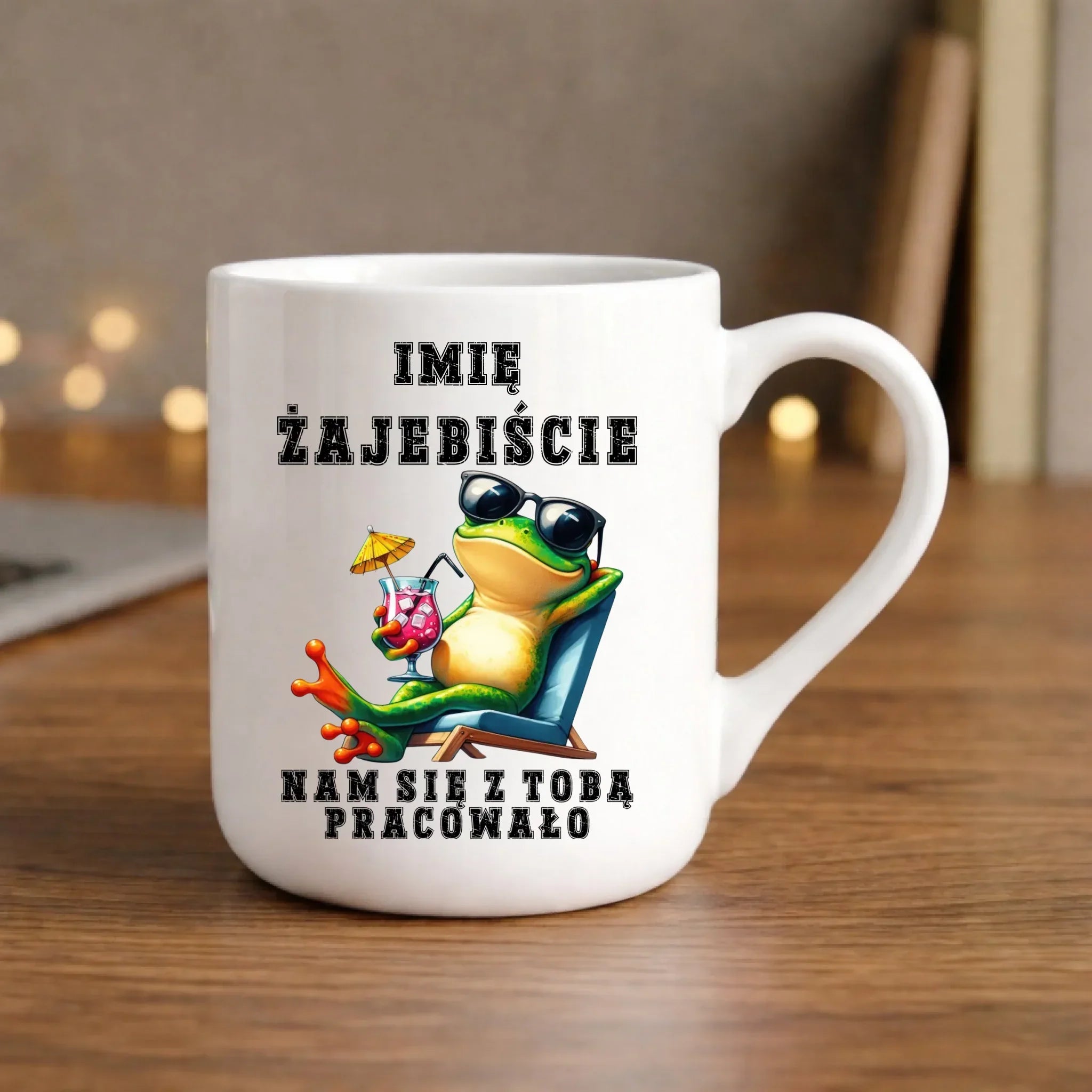 Kubek elegant na odejście z pracy - Żajebiście nam się z Tobą pracowało - personalizowany OP09 - StoryCups.pl