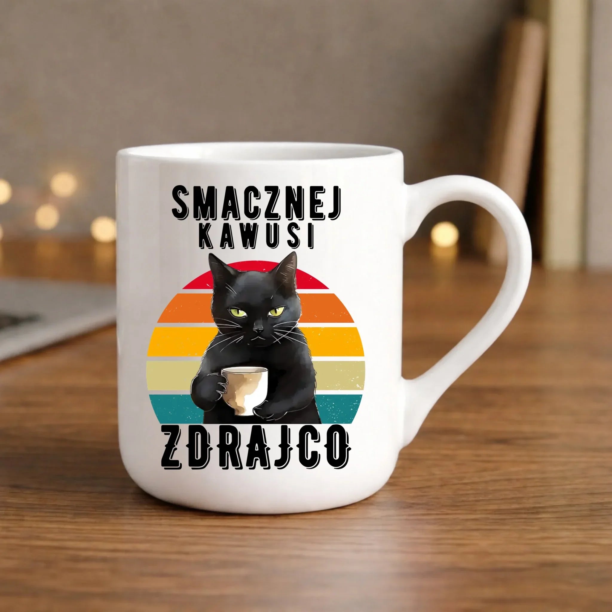 Kubek elegant na odejście z pracy - Smacznej kawusi zdrajco OP03 - StoryCups.pl