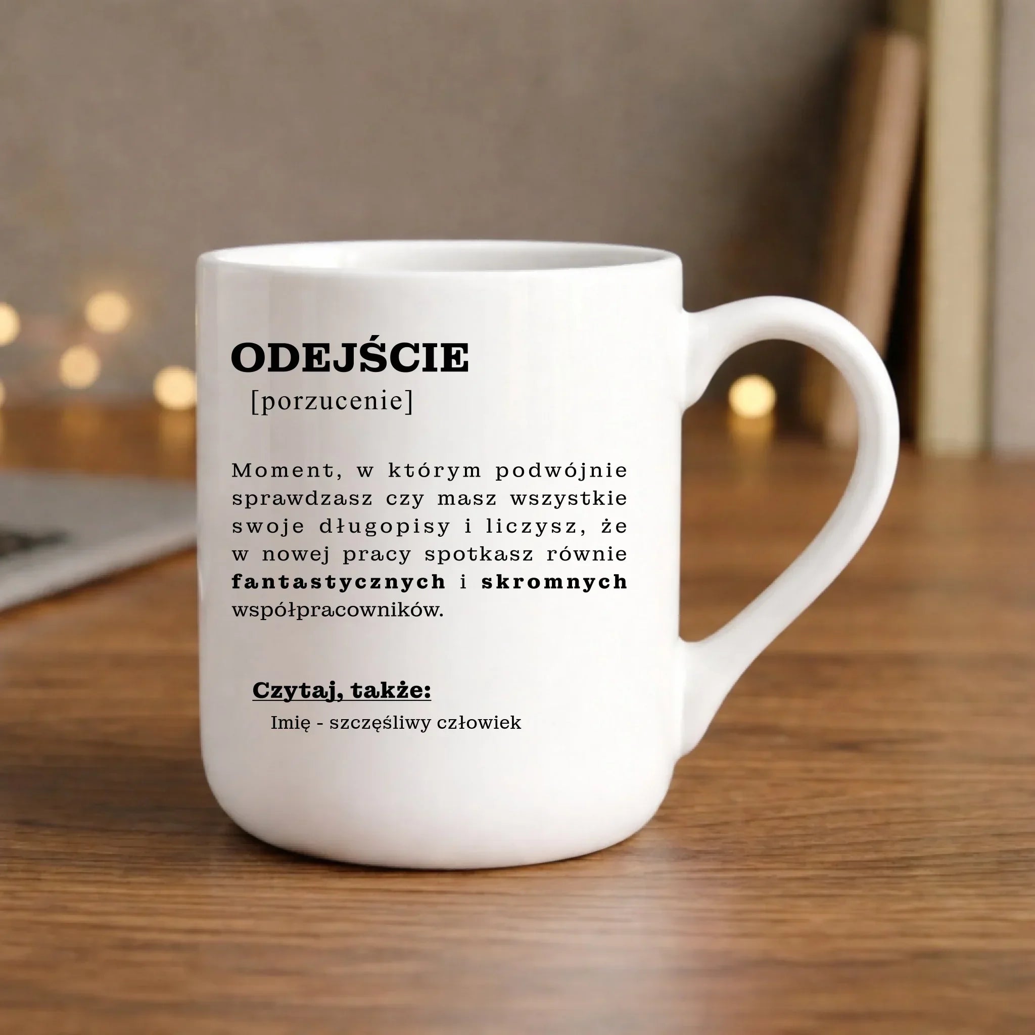 Kubek elegant - Odejście z pracy [porzucenie] - personalizowany OP01 - StoryCups.pl
