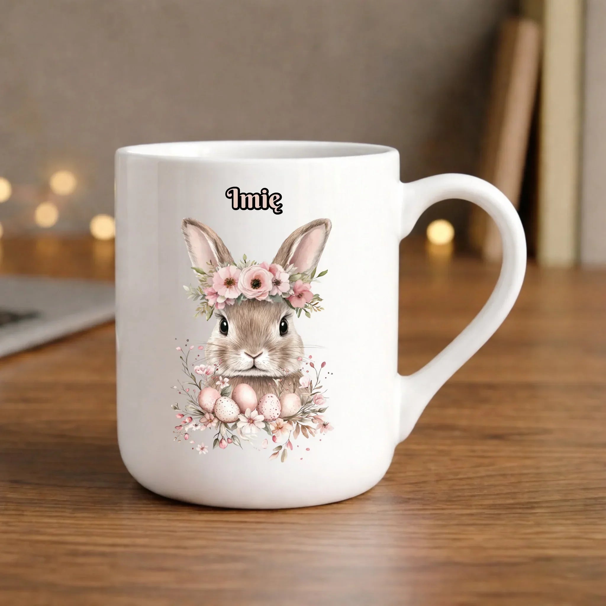 Kubek elegant na Wielkanoc - Zajączek Boho - Prezent personalizowany WN05 - StoryCups.pl