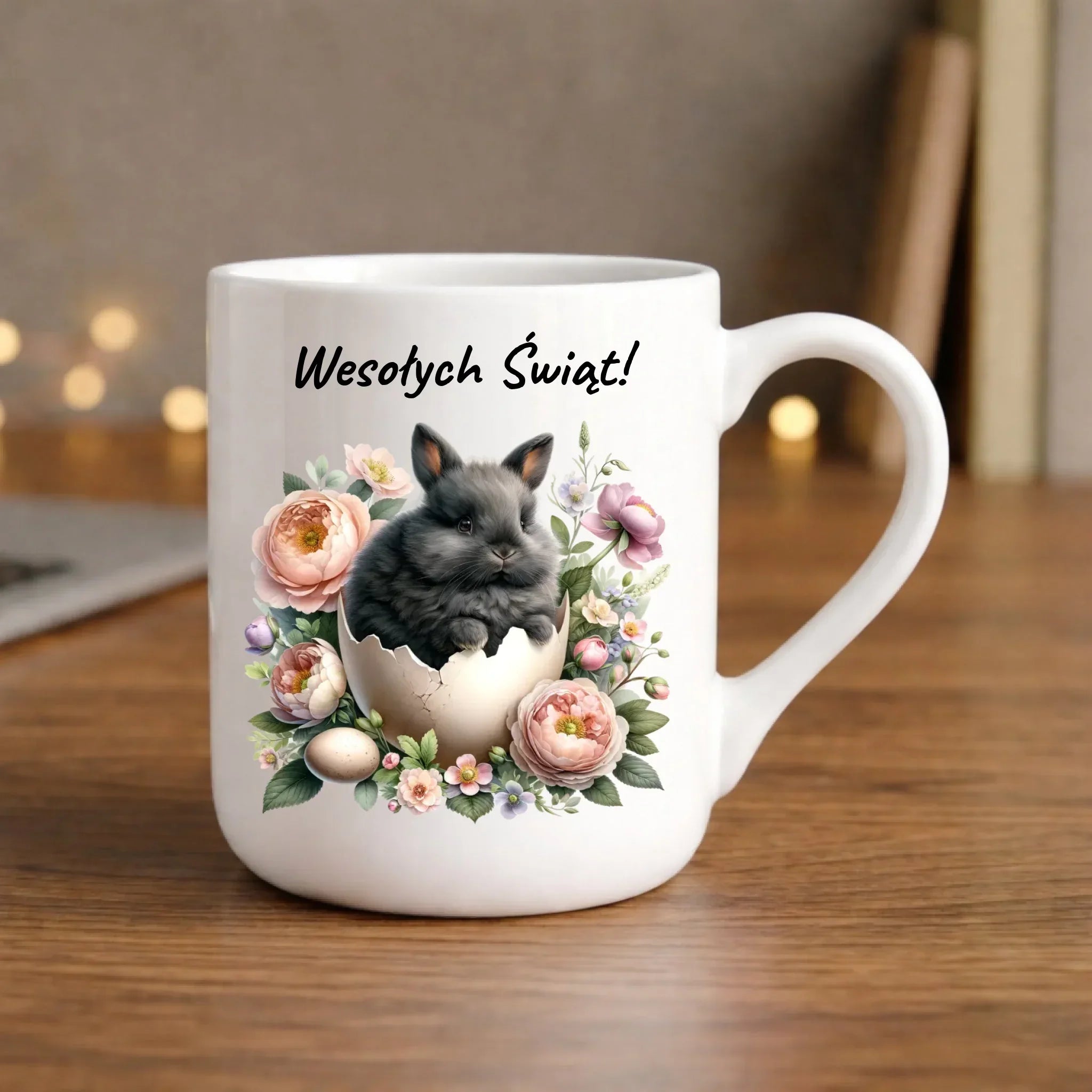 Kubek elegant na Wielkanoc - Zajączek w pisance Wesołych Świąt WN03 - StoryCups.pl