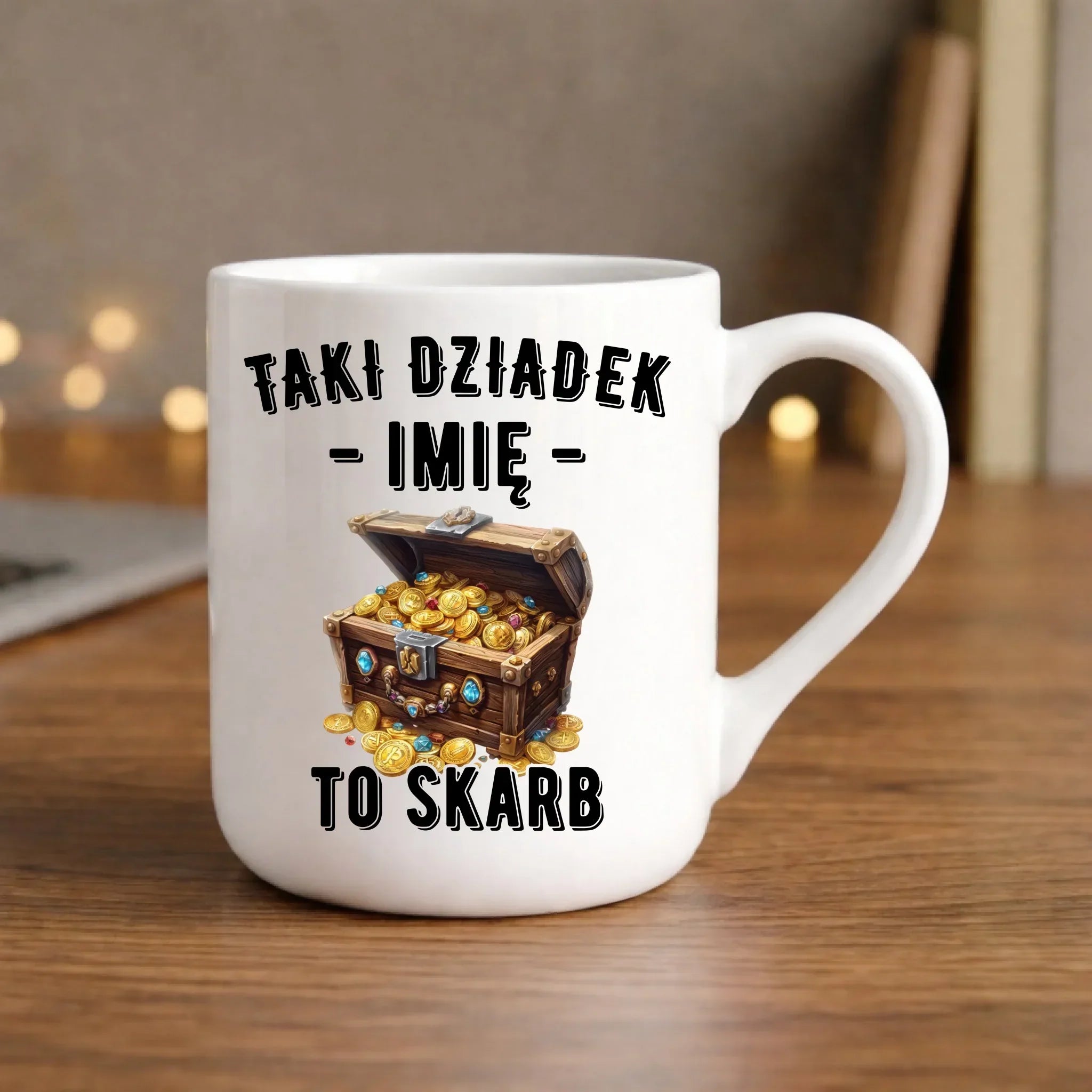 Kubek elegant dla dziadka - Taki dziadek to skarb - personalizowany D19 - StoryCups.pl