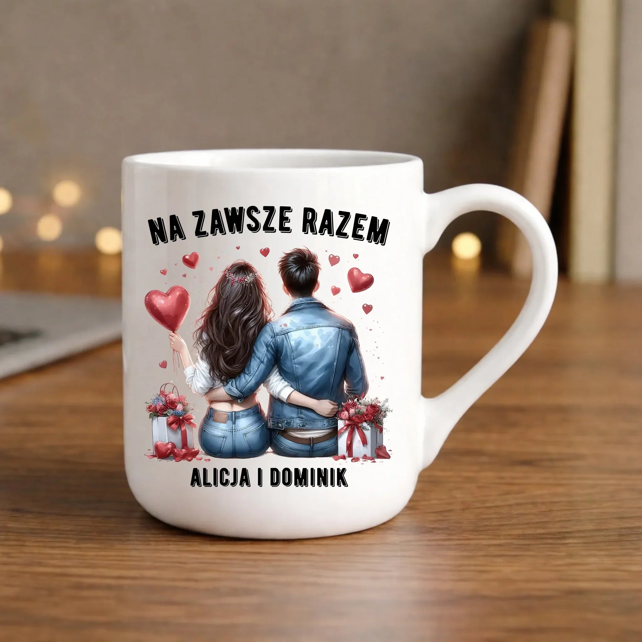 Kubek elegant dla par - Na zawsze razem - personalizowany W07 - StoryCups.pl