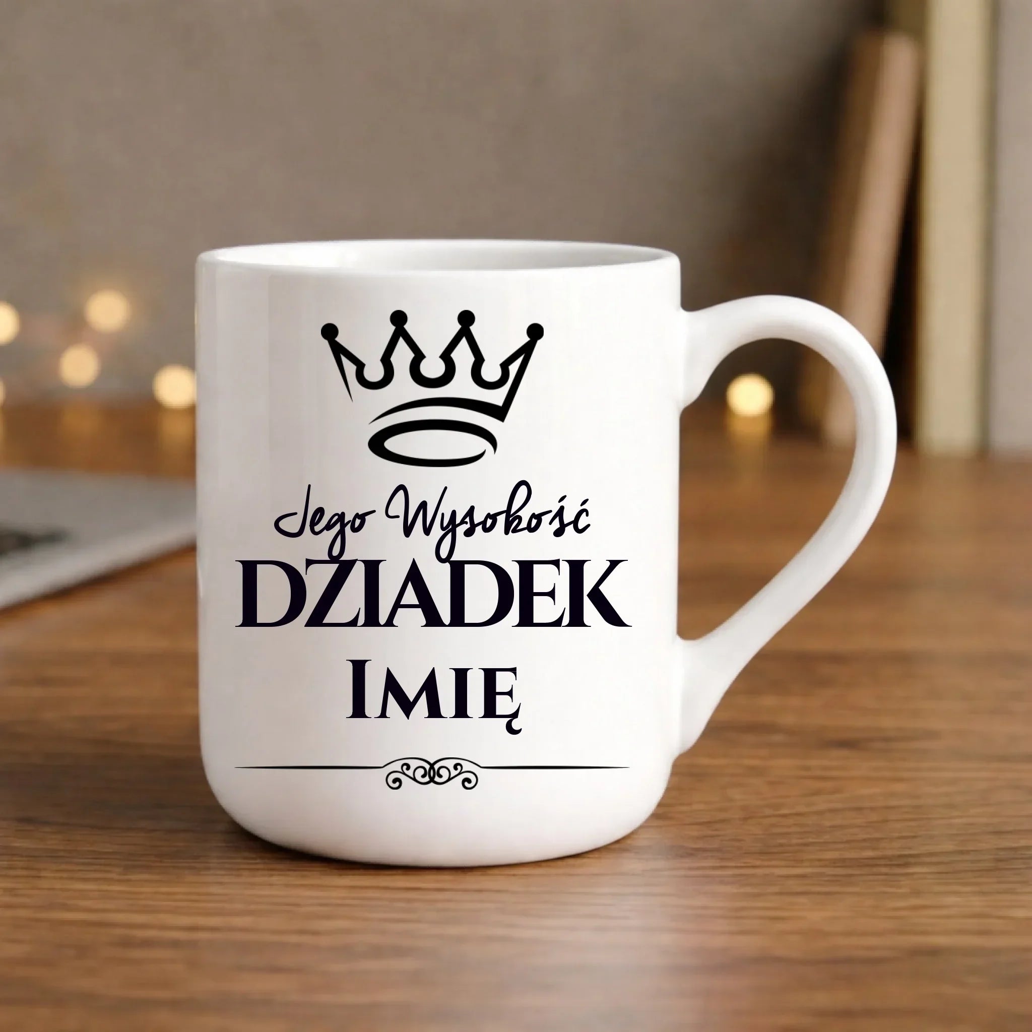 Kubek elegant dla dziadka - Jego Wysokość dziadek - personalizowany D11 - StoryCups.pl