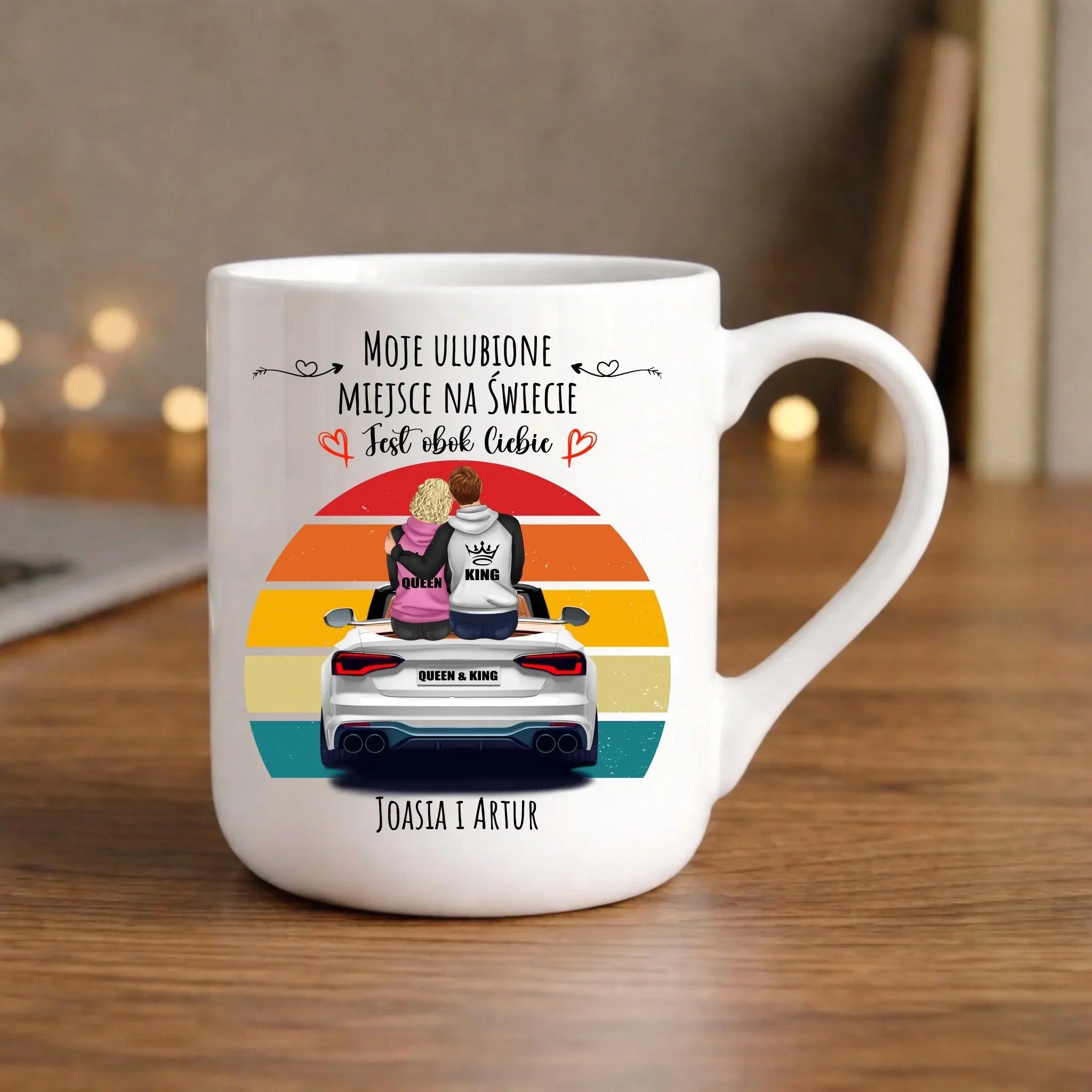 Kubek elegant dla par - Moje ulubione miejsce - personalizowany W06 - StoryCups.pl