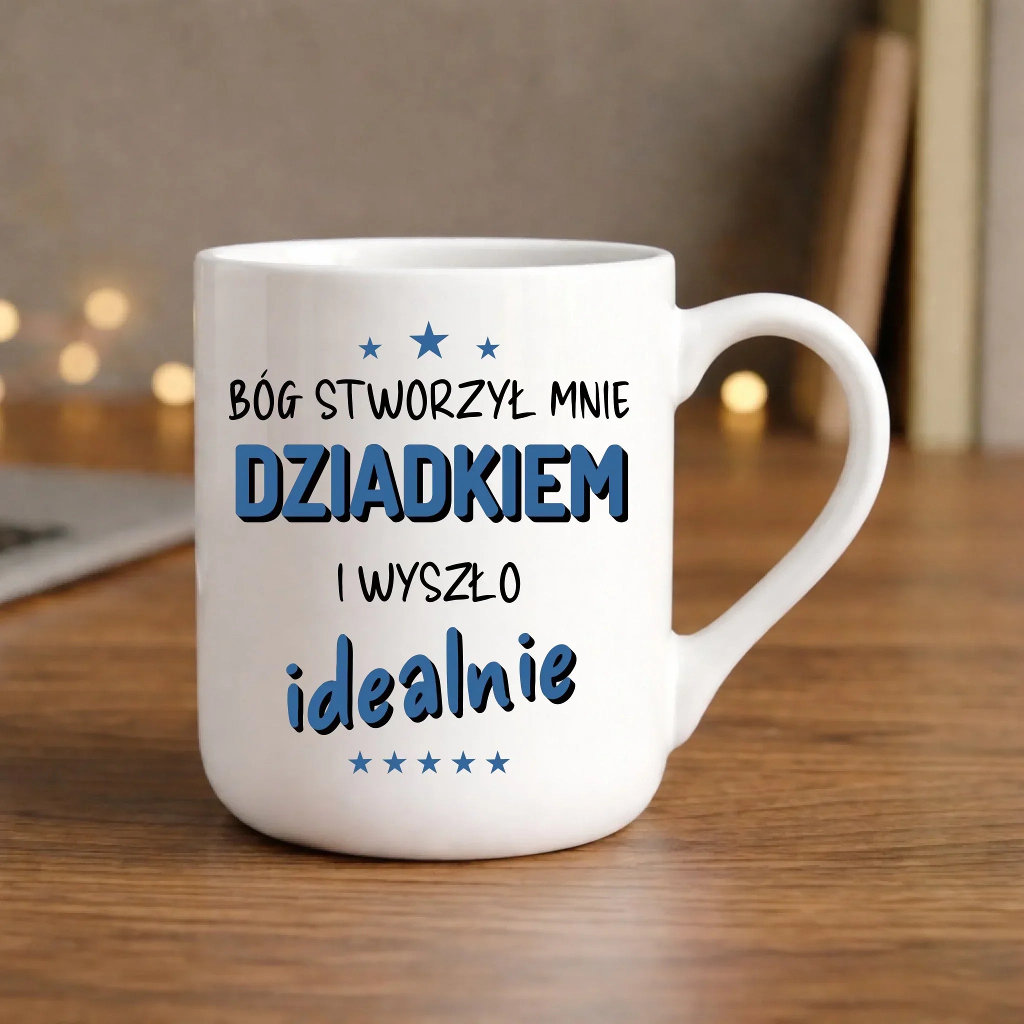 Kubek elegant dla dziadka - Bóg stworzył mnie dziadkiem i wyszło idealnie D08 - StoryCups.pl