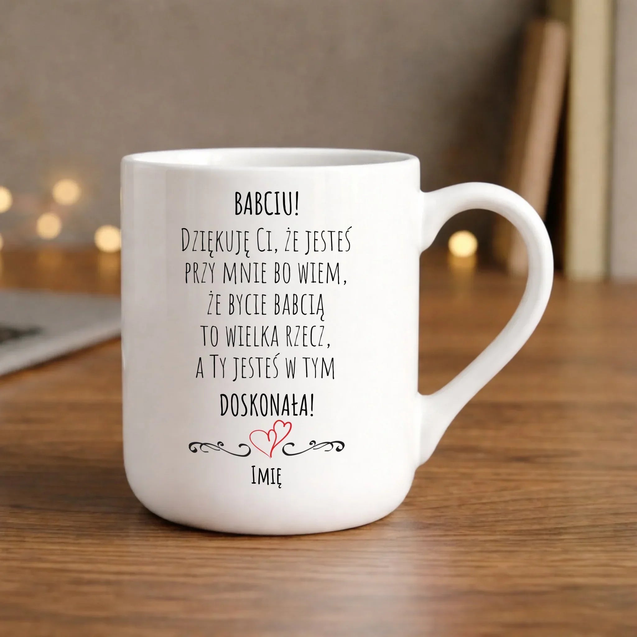 Kubek elegant dla babci - Babciu jesteś doskonała dedykacja - personalizowany B22 - StoryCups.pl