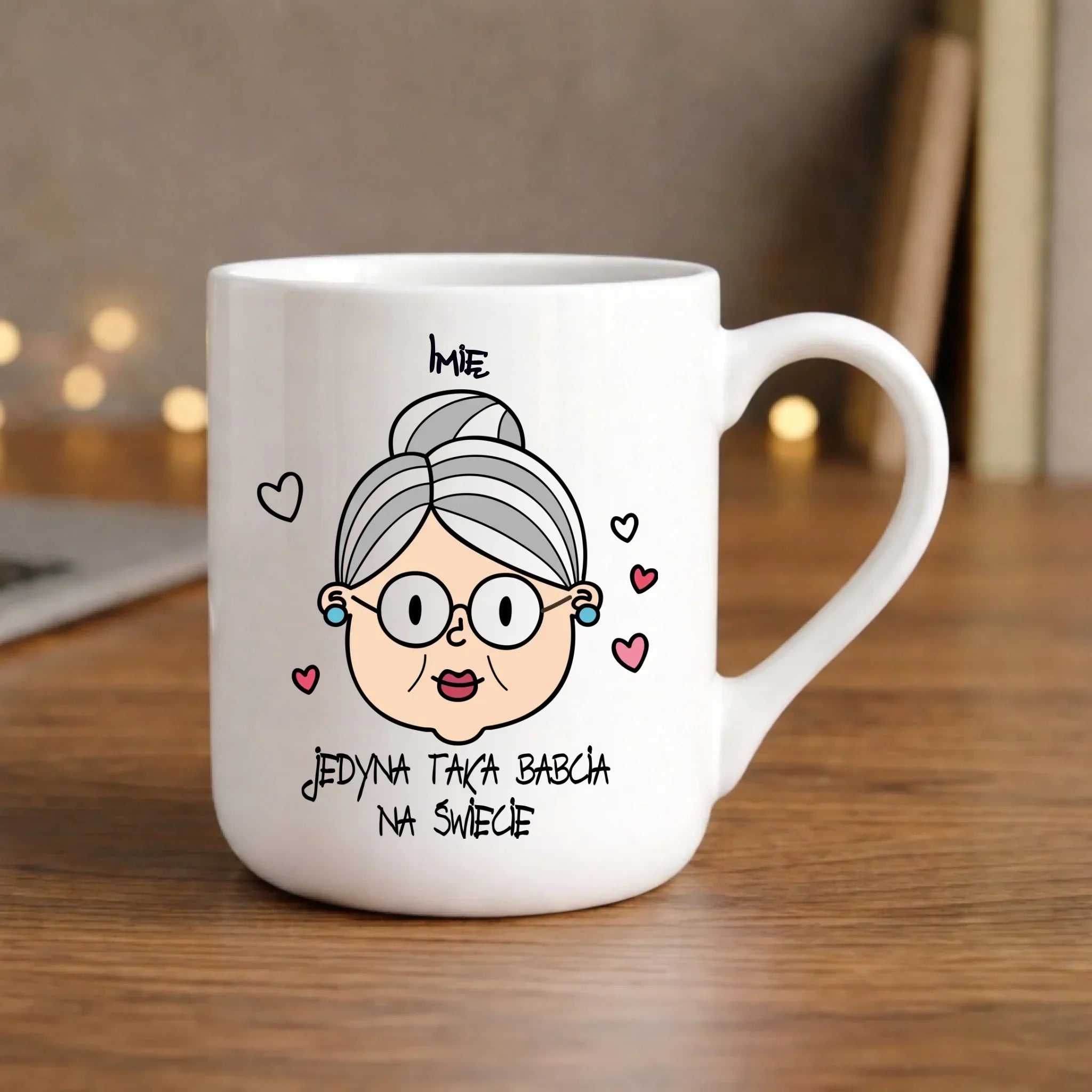Kubek elegant dla babci - Jedyna taka babcia na świecie - personalizowany B15 - StoryCups.pl