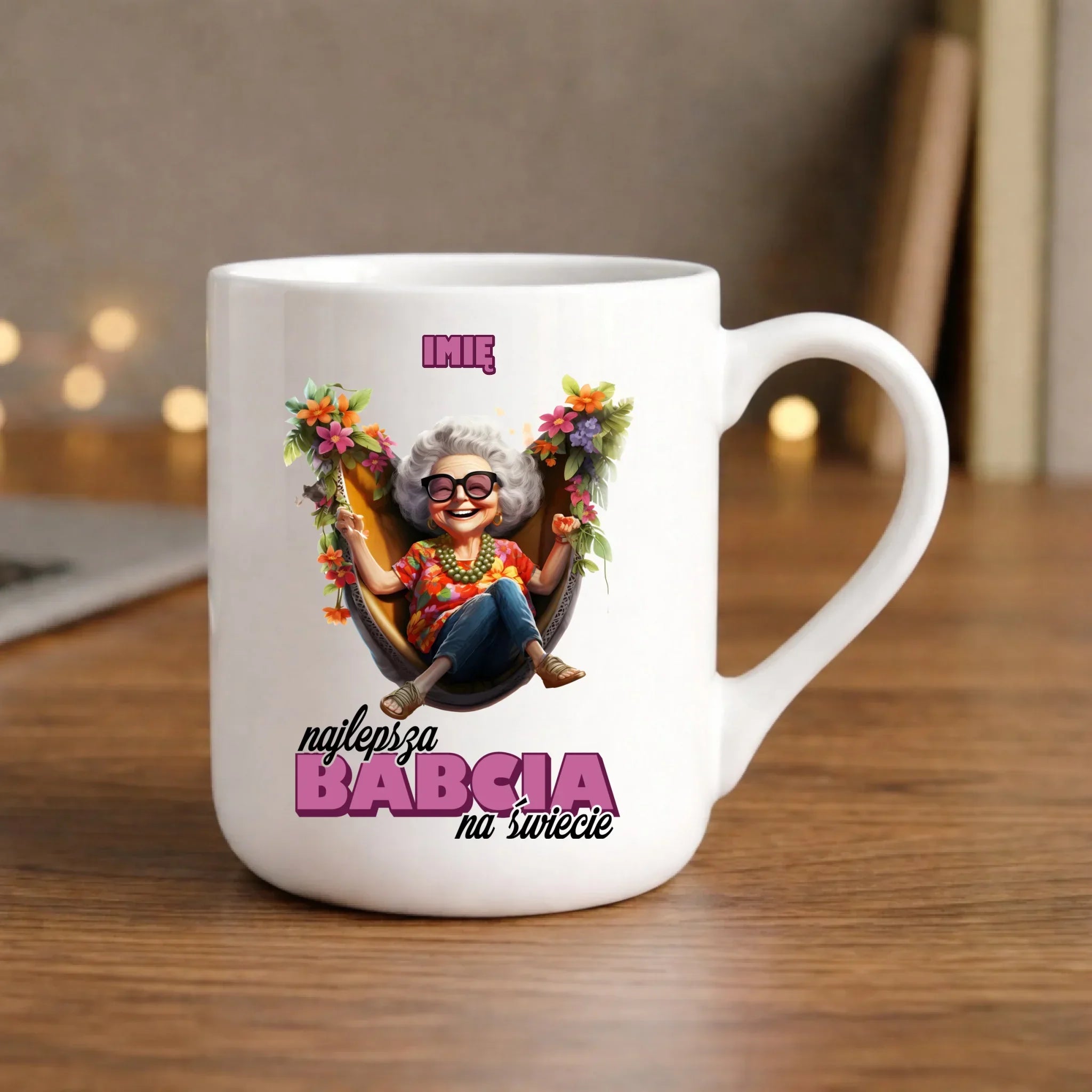 Kubek elegant dla babci - Najlepsza Babcia na świecie - personalizowany B14 - StoryCups.pl