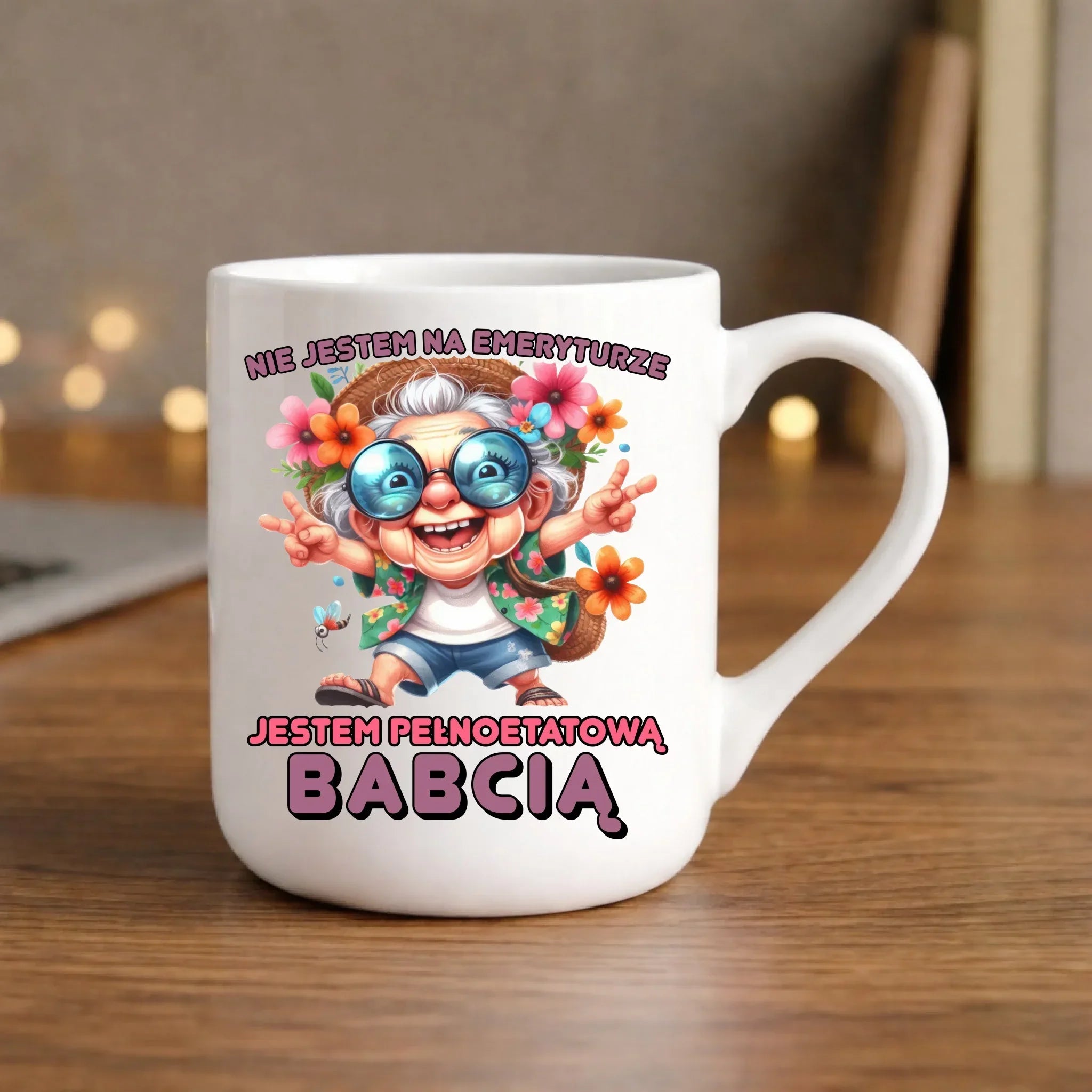 Kubek elegant dla babci - Pełnoetatowa babcia B20 - StoryCups.pl