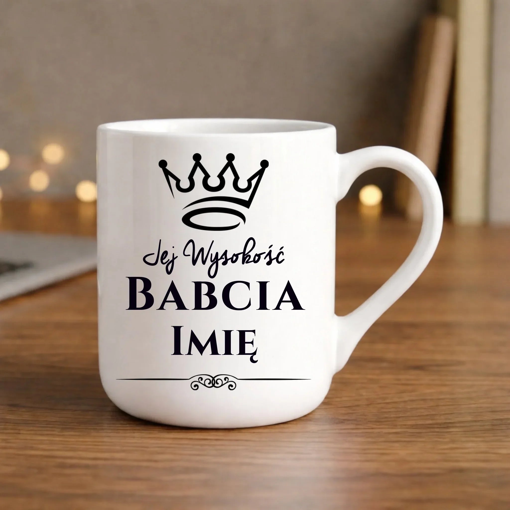 Kubek elegant dla babci - Jej Wysokość Babcia - personalizowany B11 - StoryCups.pl