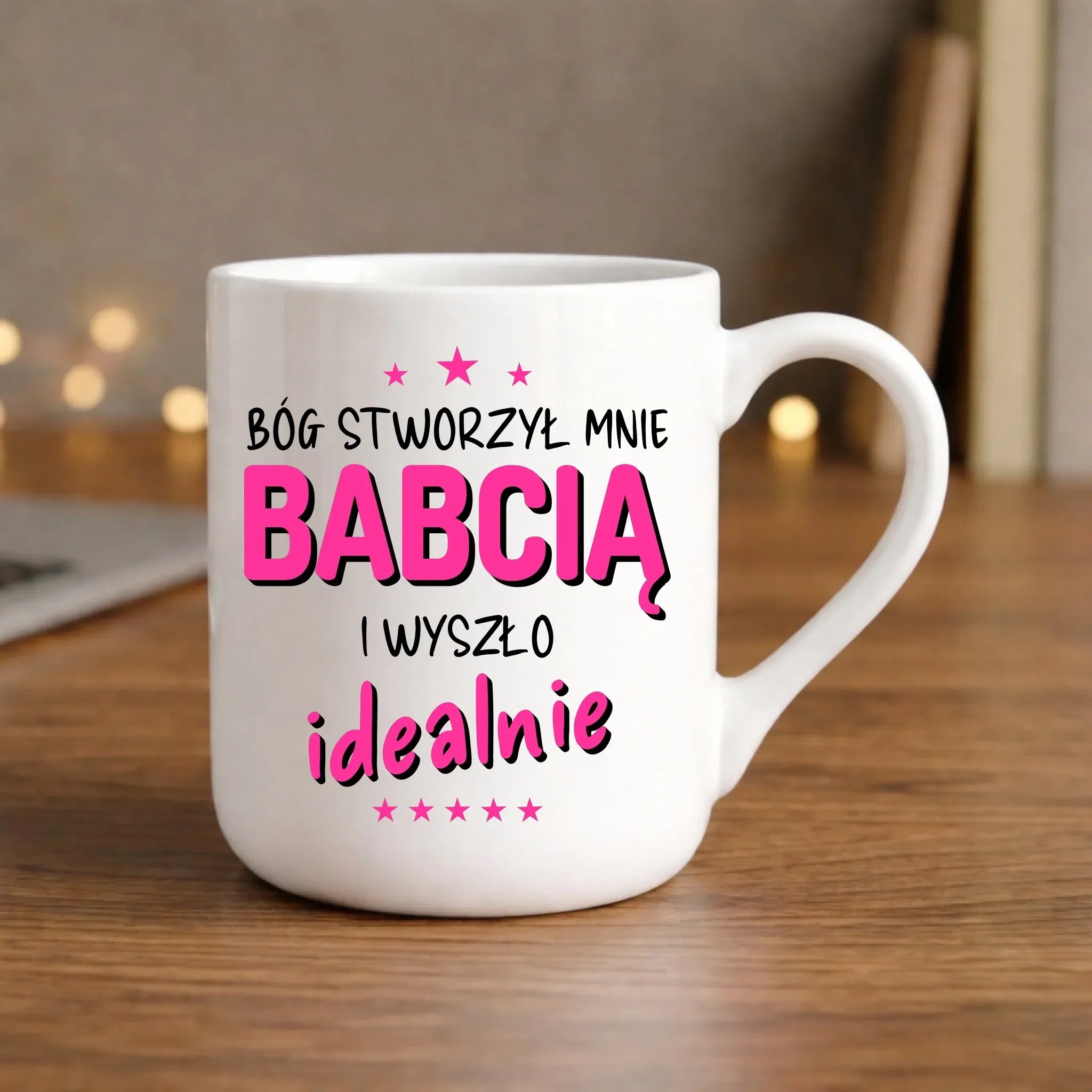 Kubek elegant dla babci - Bóg stworzył mnie babcią i wyszło idealnie B08 - StoryCups.pl