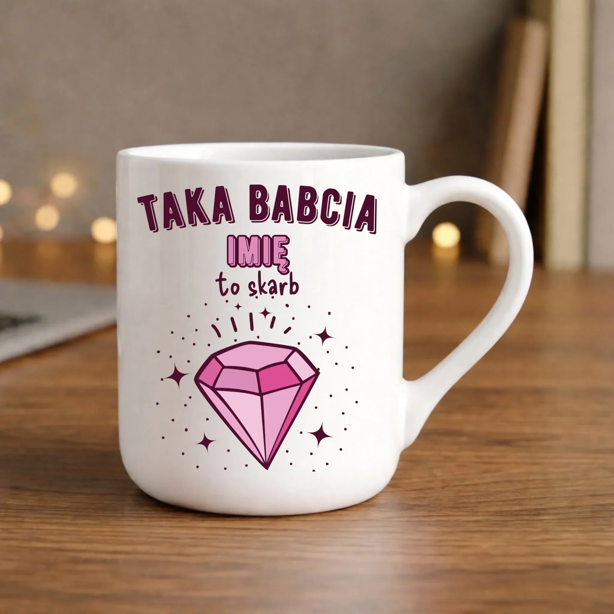Kubek elegant dla babci - Taka Babcia to skarb - personalizowany B06 - StoryCups.pl