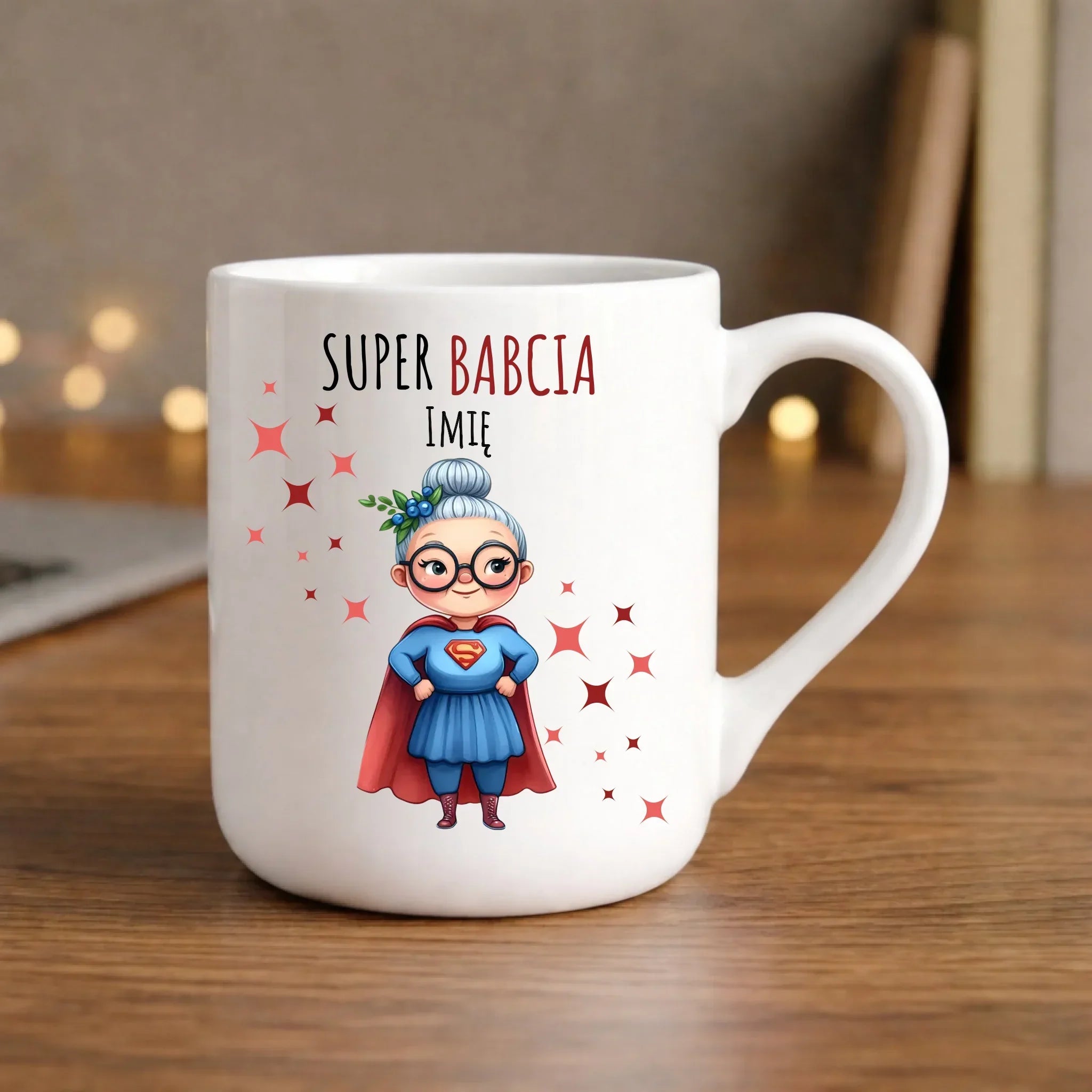 Kubek elegant dla babci - Super Babcia - personalizowany B02 - StoryCups.pl