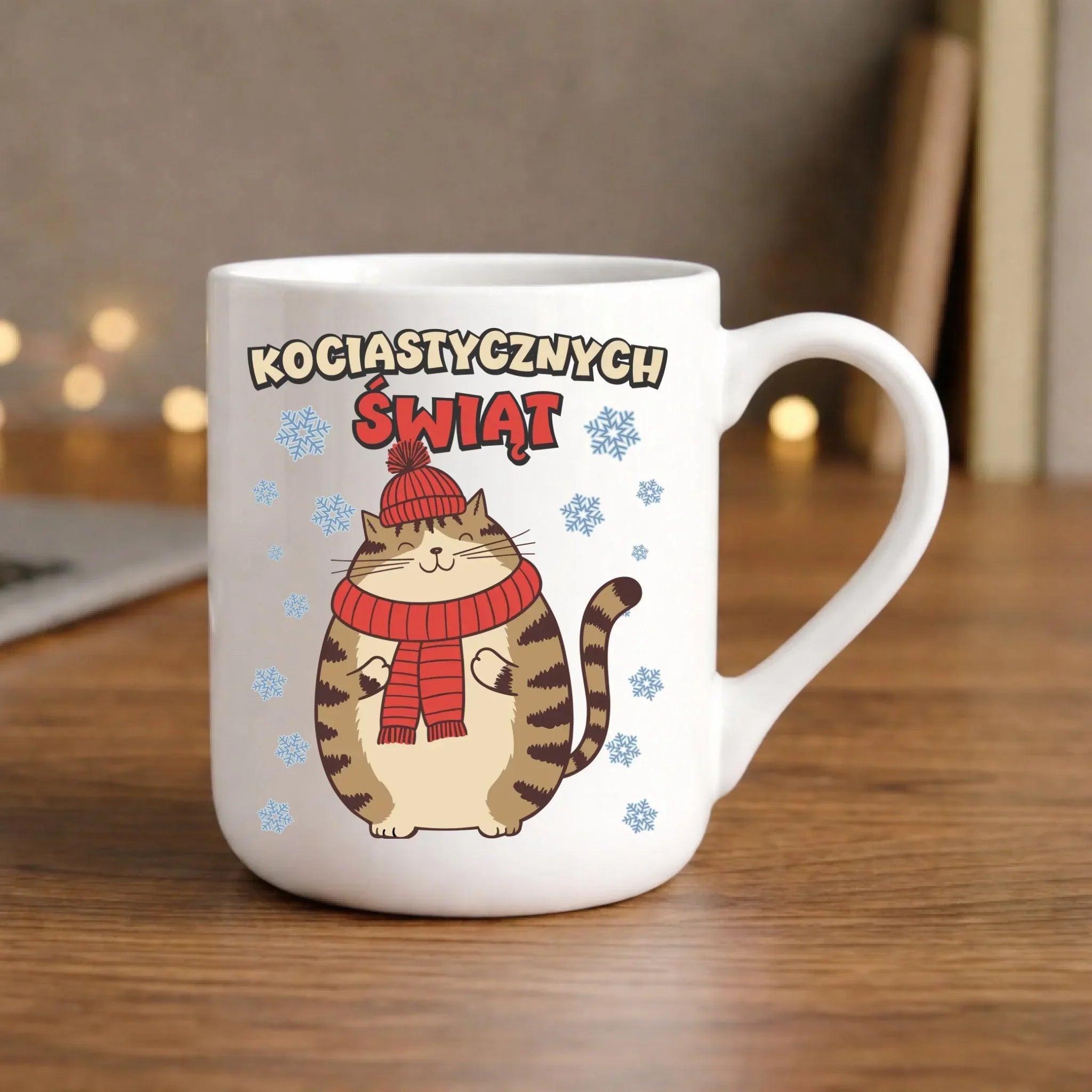 Kubek elegant świąteczny - prezent na święta - Kociastycznych świąt BN154 - StoryCups.pl