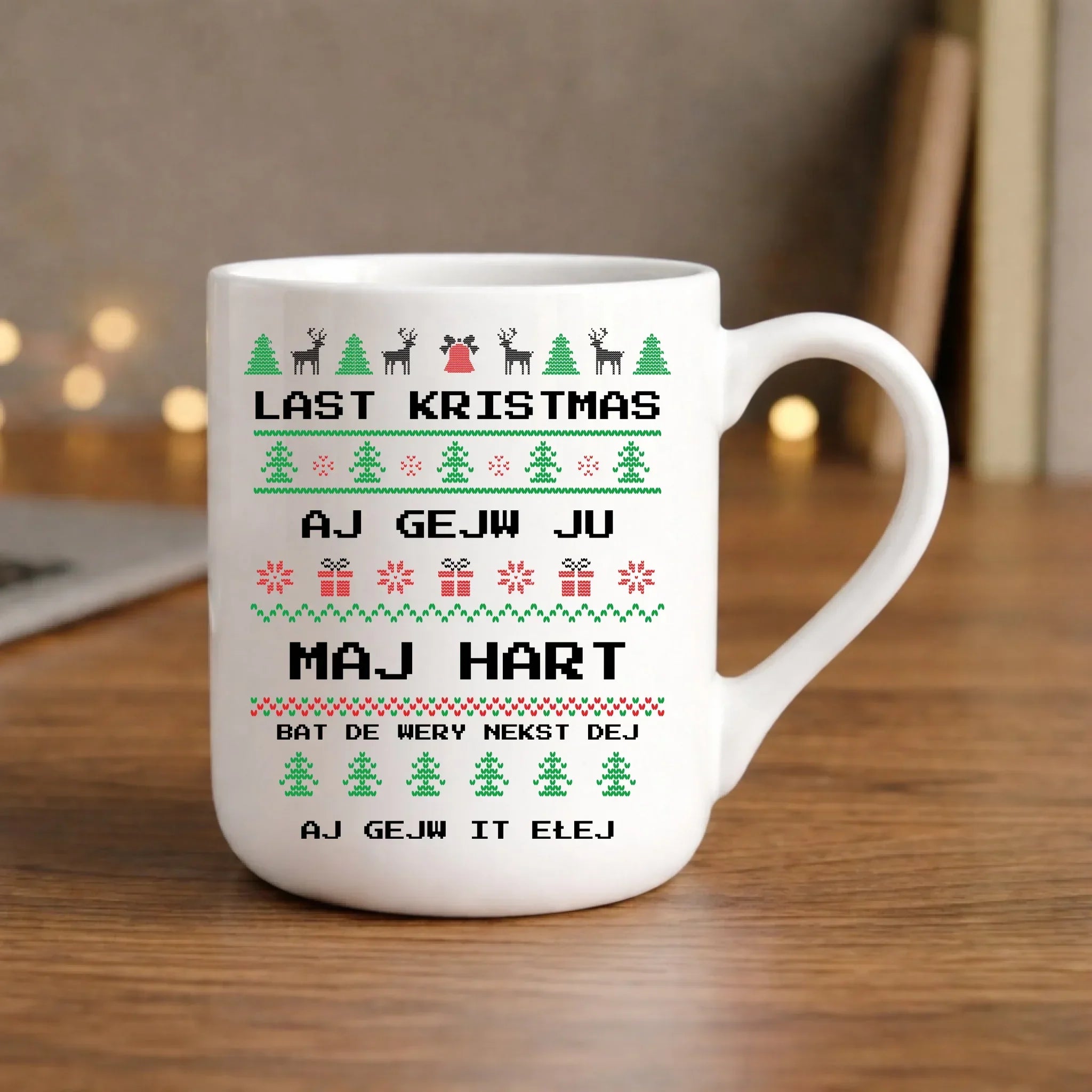Kubek elegant świąteczny - Last kristmas aj gejw ju maj hart BN13 - StoryCups.pl