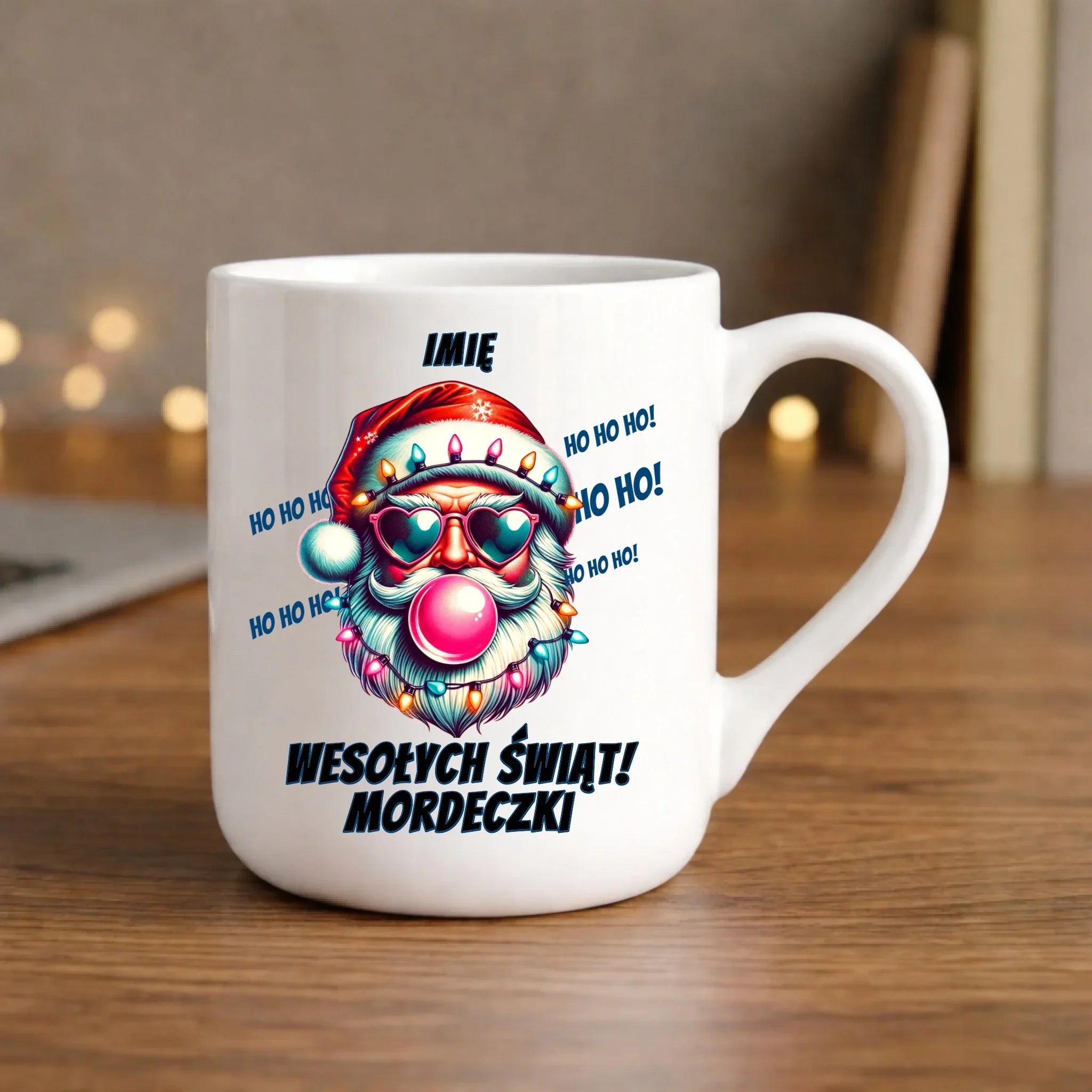 Kubek elegant świąteczny - Mikołaj Wesołych Świąt Mordeczki - personalizowany BN17 - StoryCups.pl