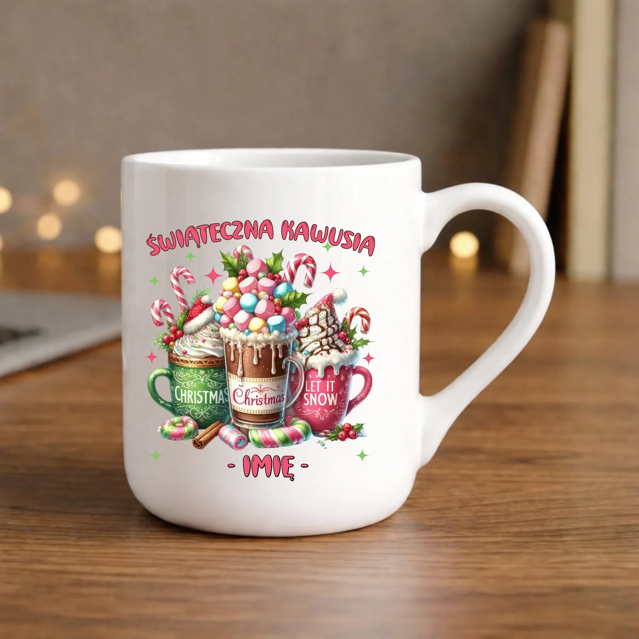 Kubek elegant świąteczny - Świąteczna kawusia - personalizowany BN29 - StoryCups.pl