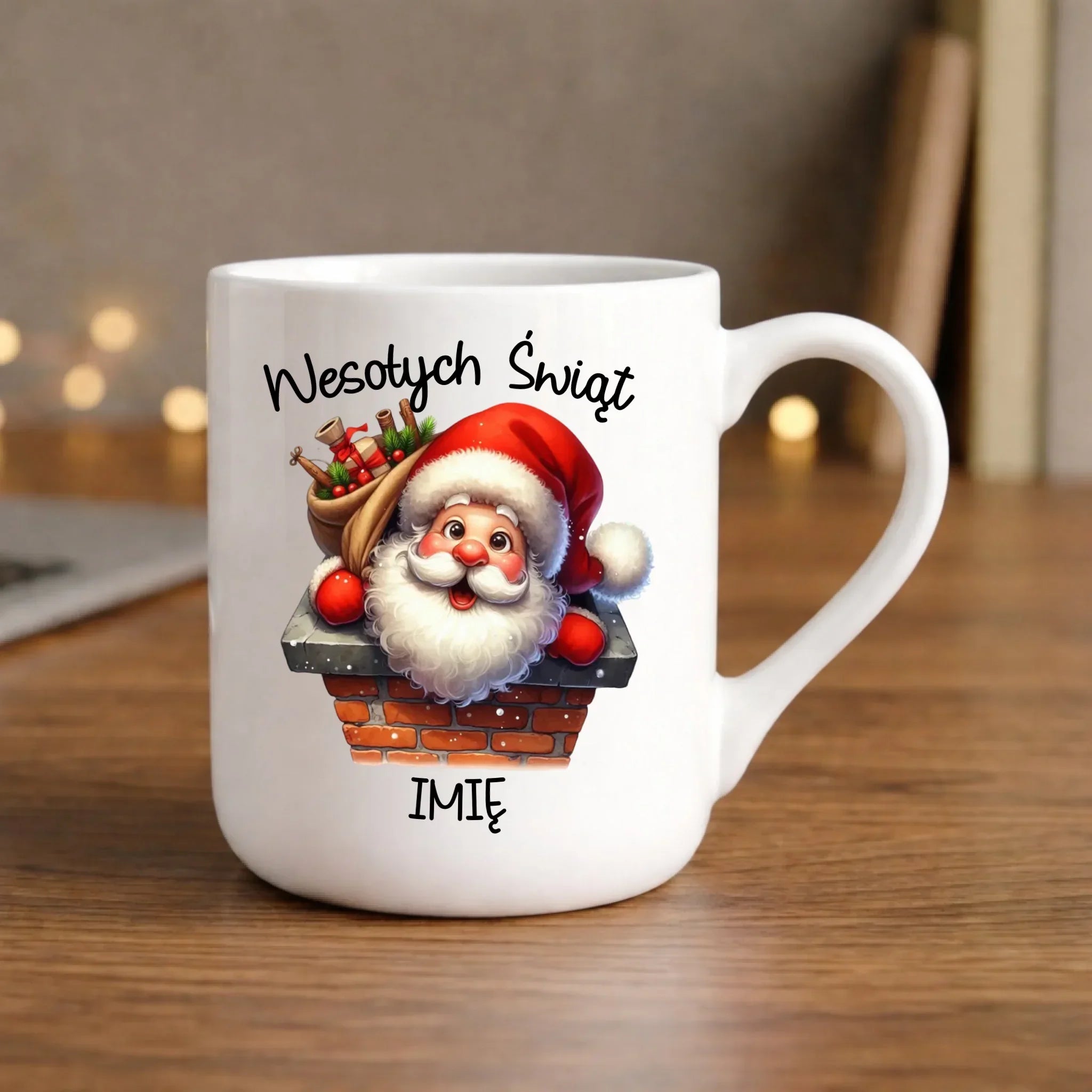 Kubek elegant świąteczny - prezent na Mikołajki Mikołaj - personalizowany BN08 - StoryCups.pl
