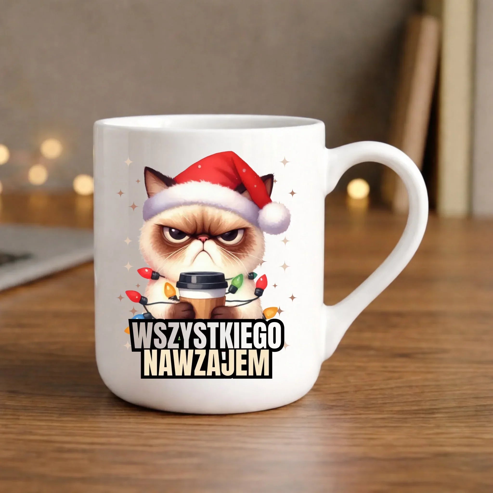 Kubek elegant świąteczny - Grumpy Cat Wszystkiego nawzajem BN33 - StoryCups.pl