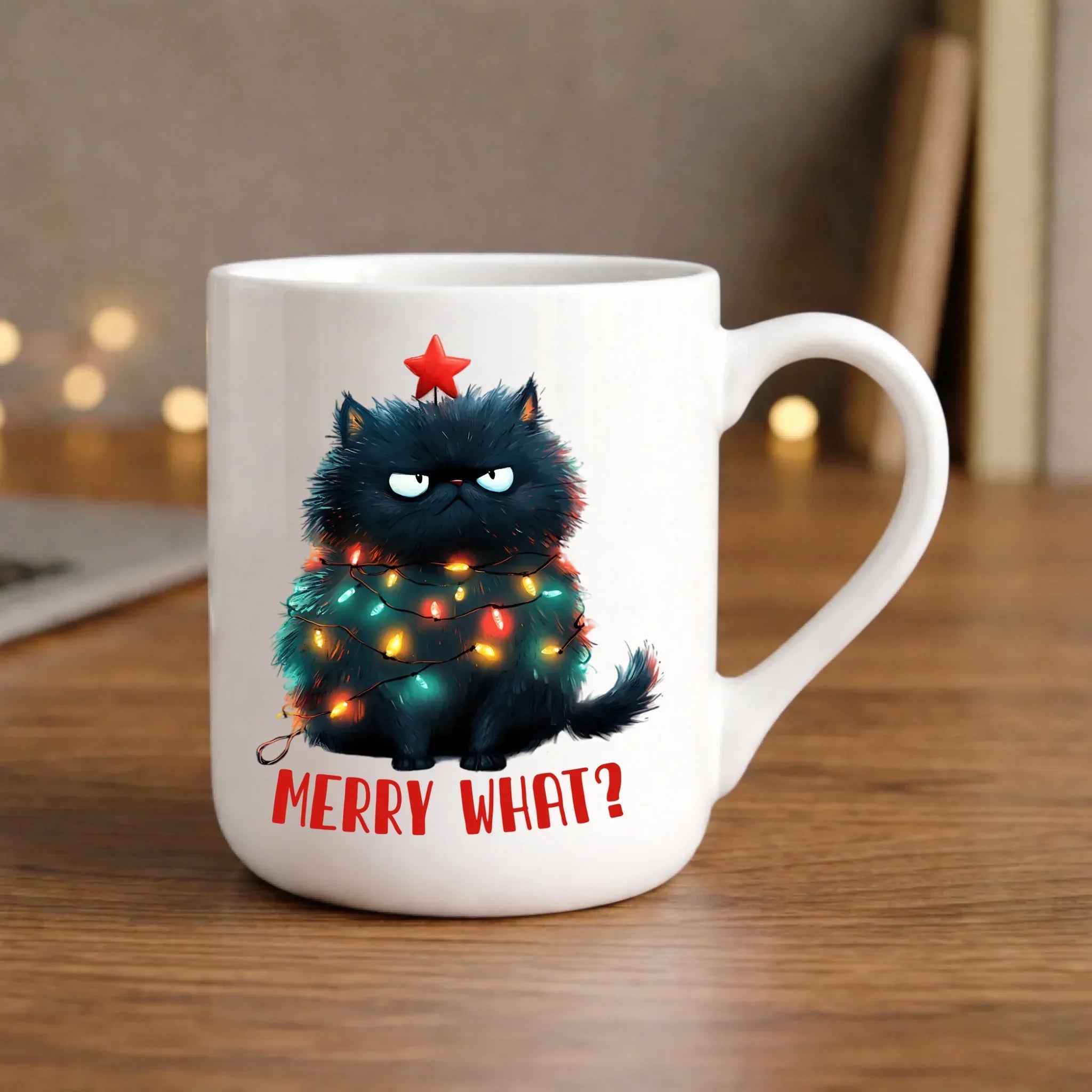 Kubek elegant świąteczny - Grumpy Cat Merry what? BN37 - StoryCups.pl