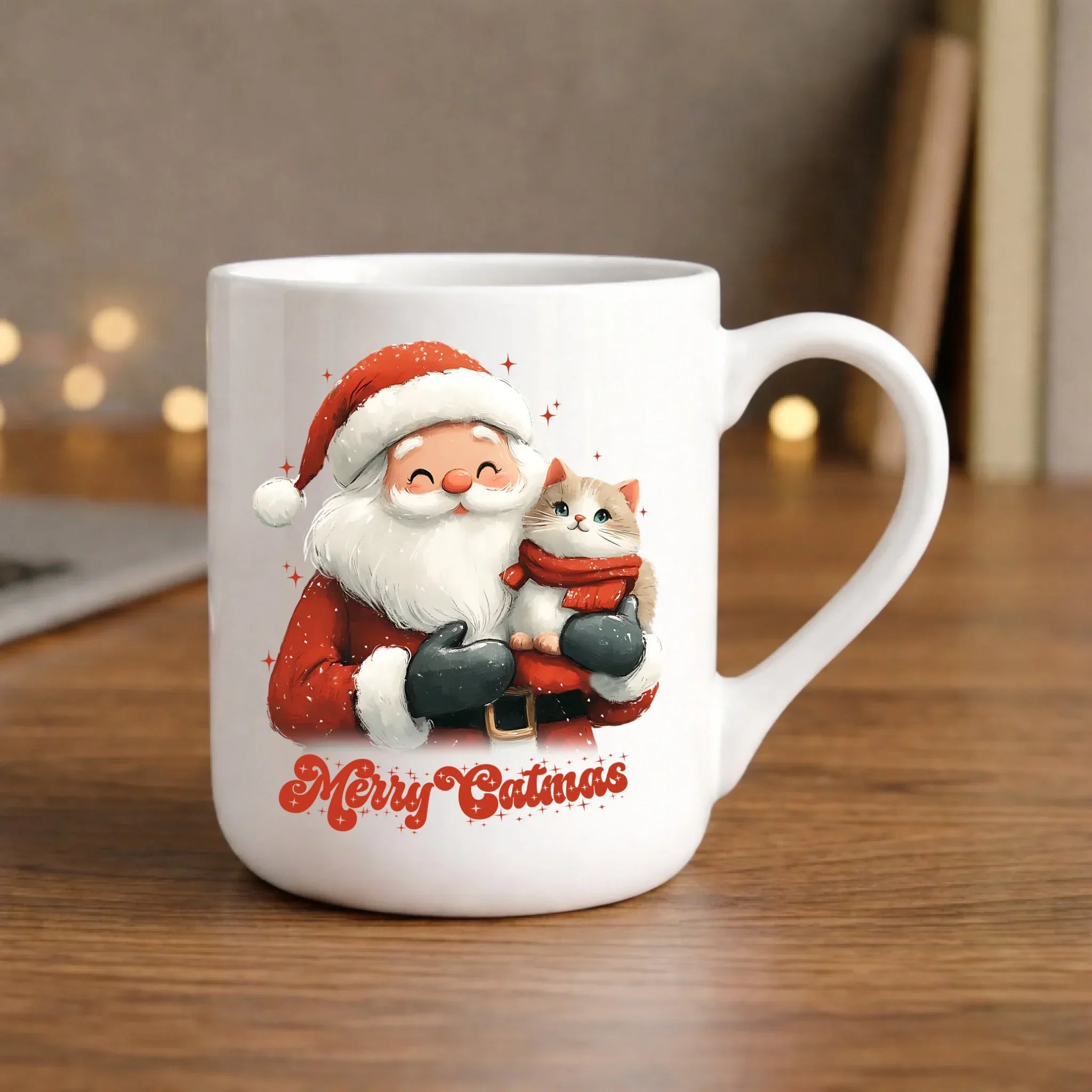 Kubek elegant świąteczny - prezent dla kociary - Merry Catmas BN38 - StoryCups.pl