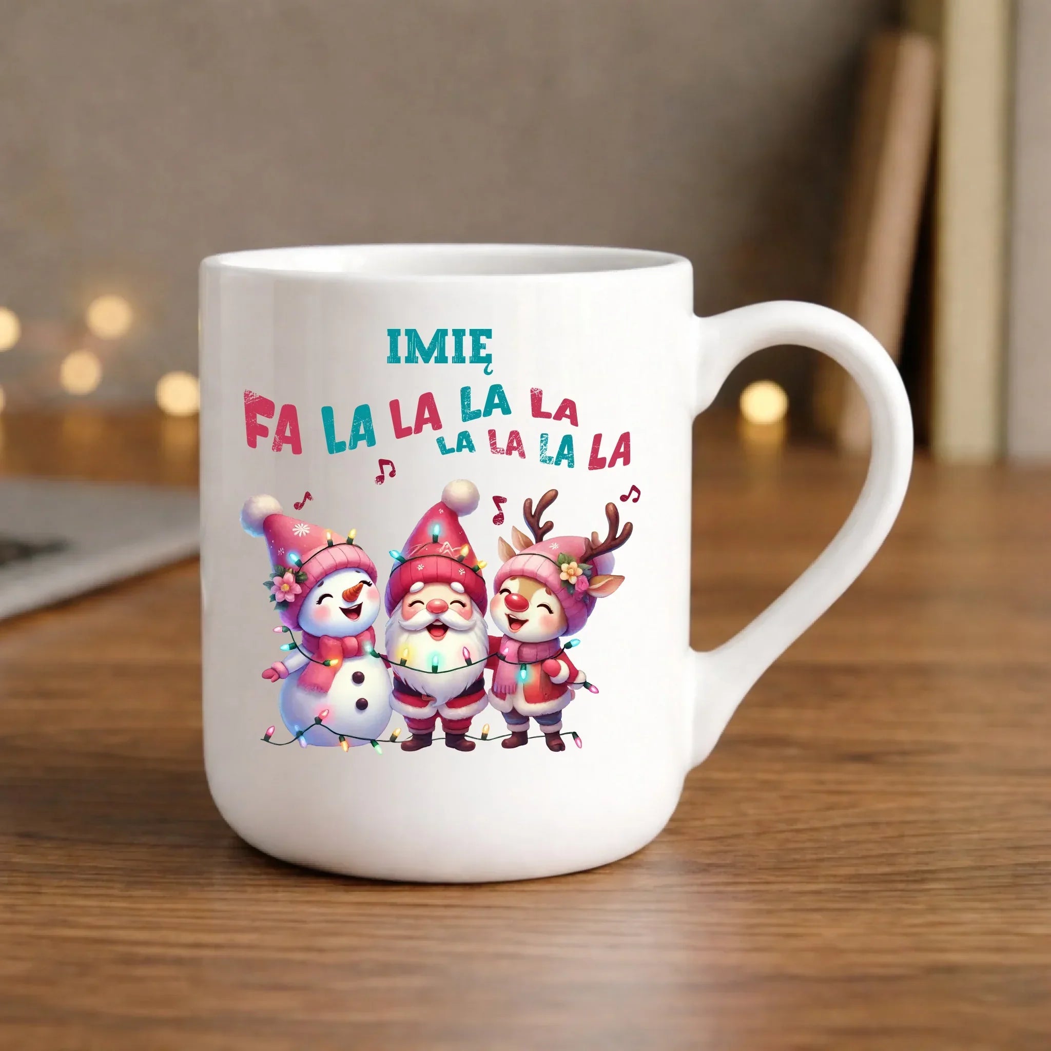Kubek elegant świąteczny - Fa la la la - personalizowany BN51 - StoryCups.pl