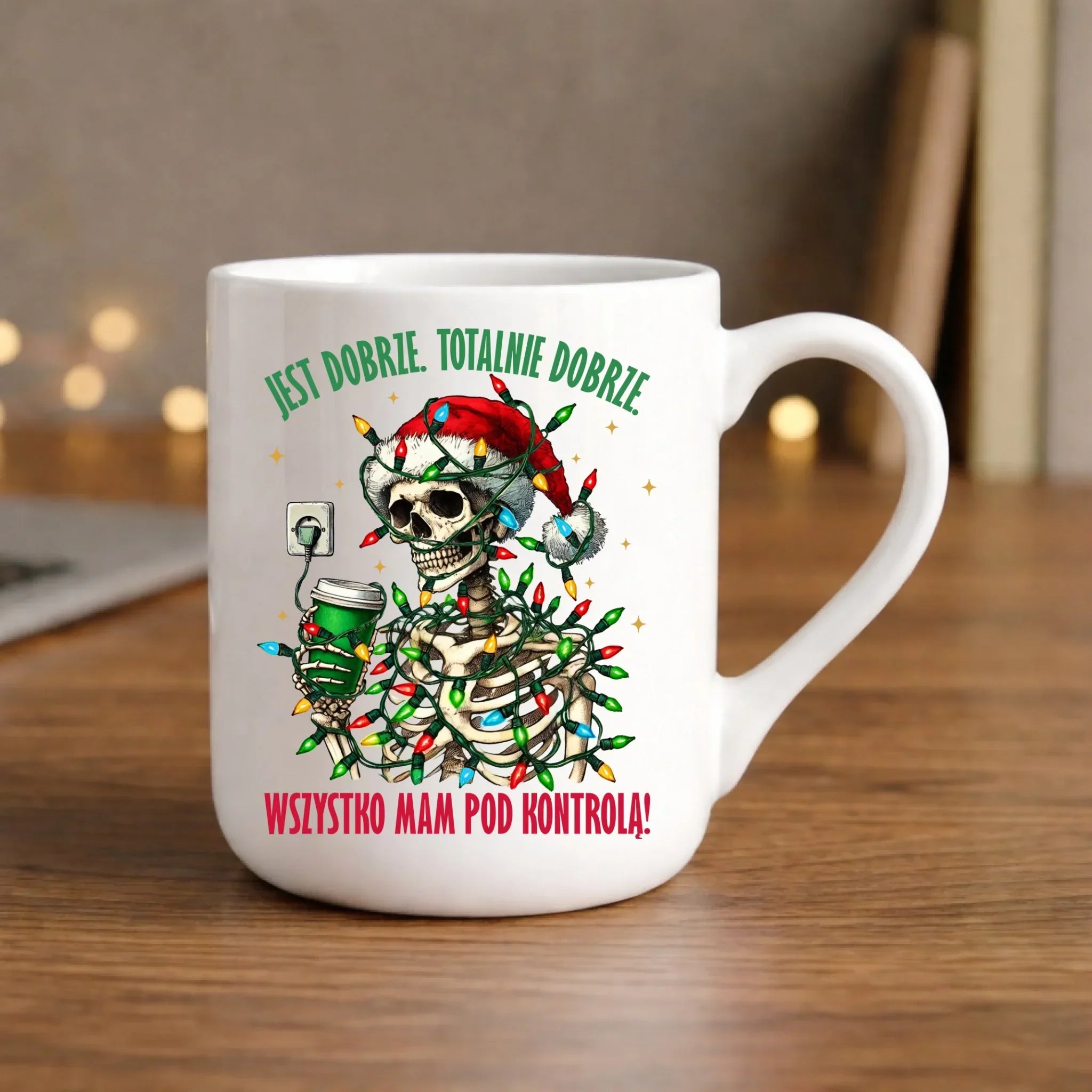 Kubek elegant świąteczny - Jest dobrze Wszystko mam pod kontrolą BN55 - StoryCups.pl