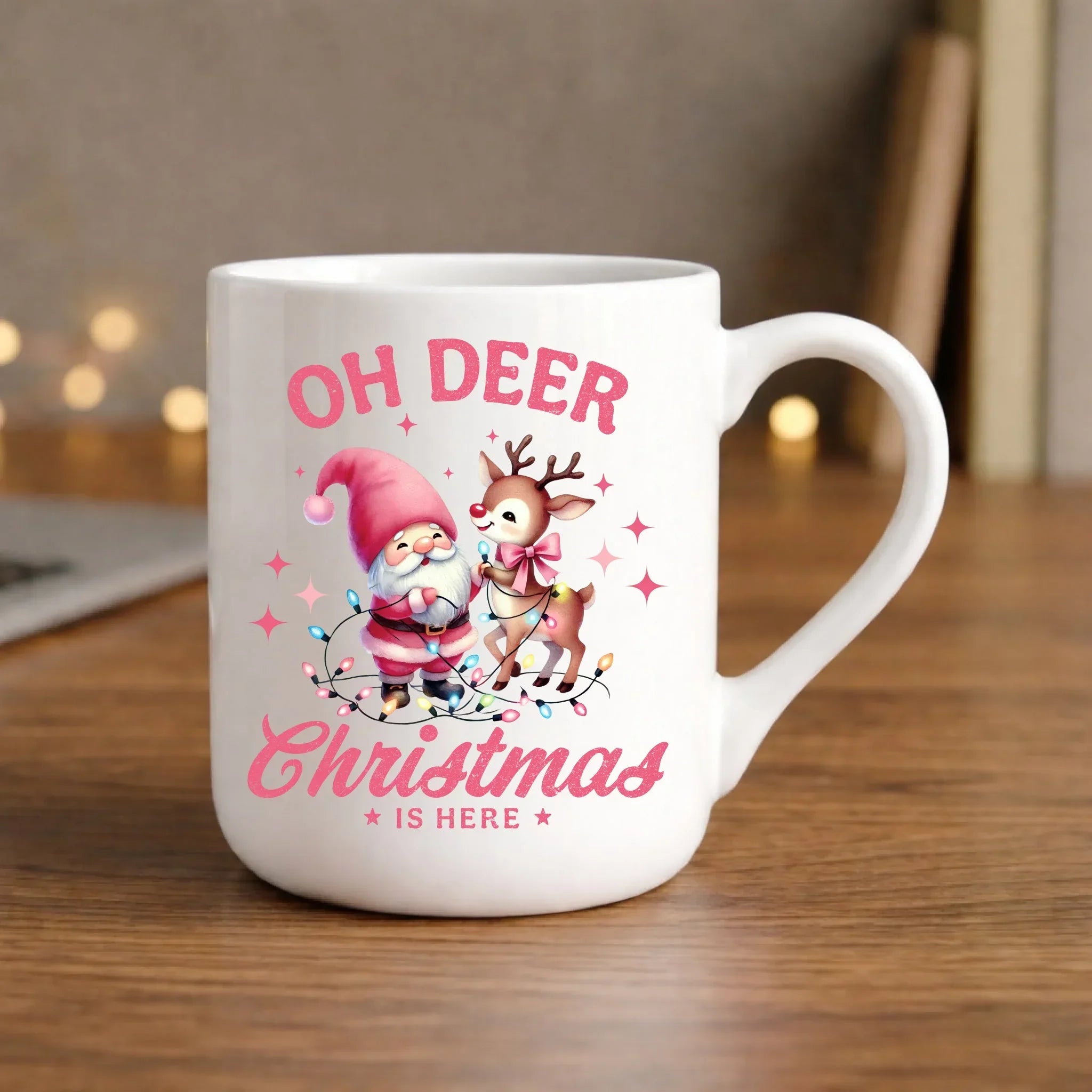 Kubek elegant świąteczny - Oh deer Christmas is here BN59 - StoryCups.pl